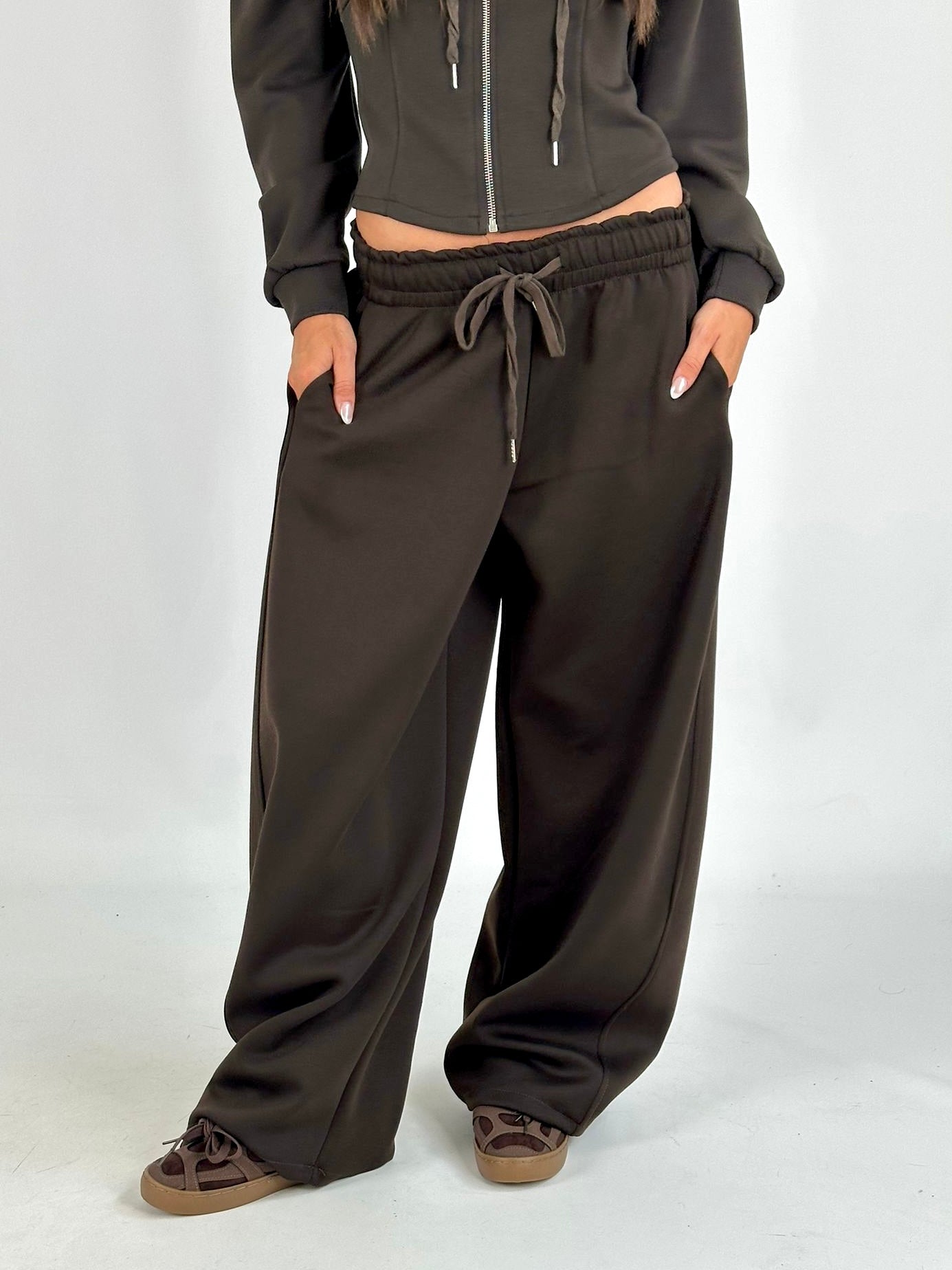 Pantalone tuta sportiva Gemma marrone