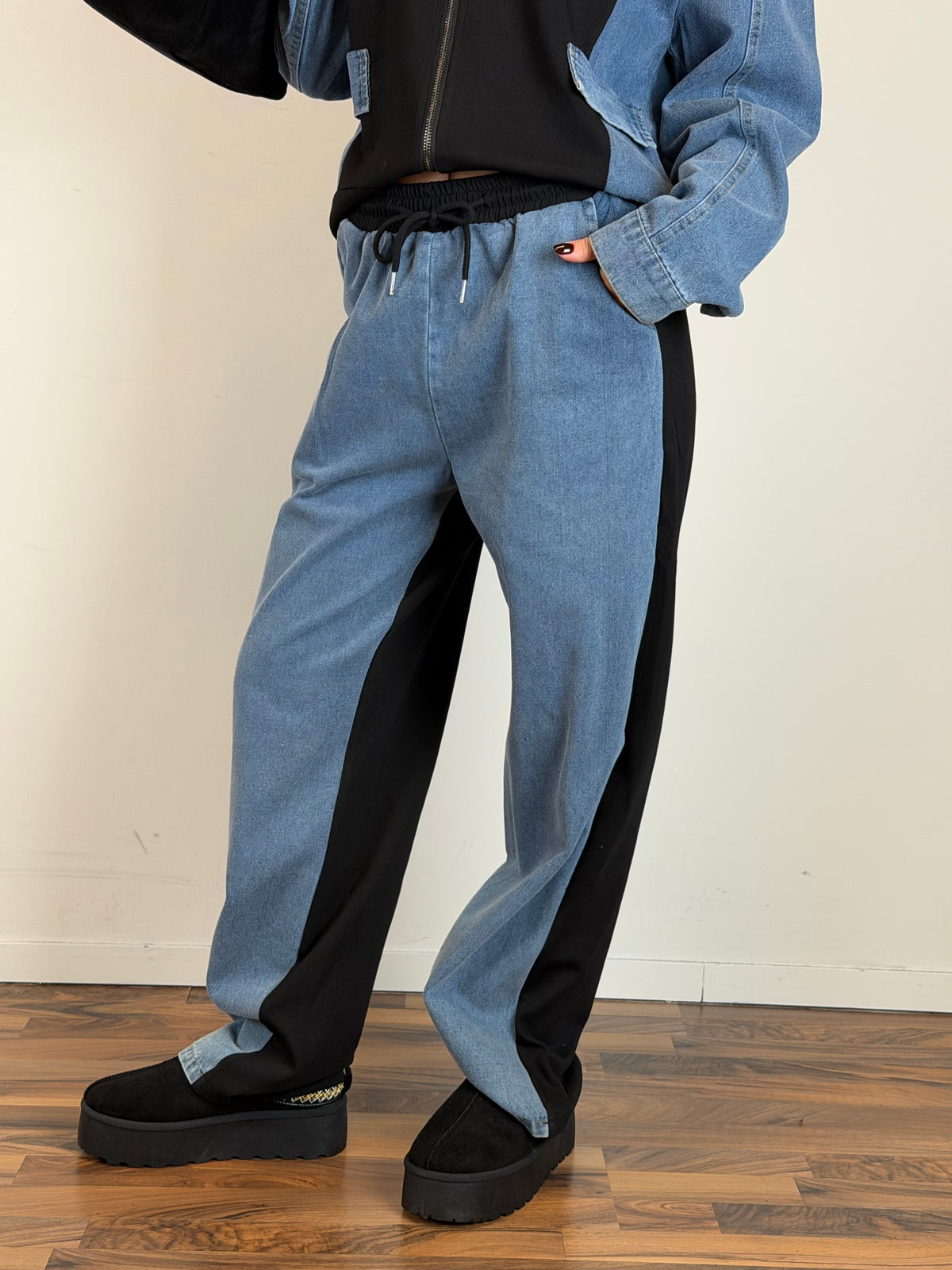 Tuta denim nera