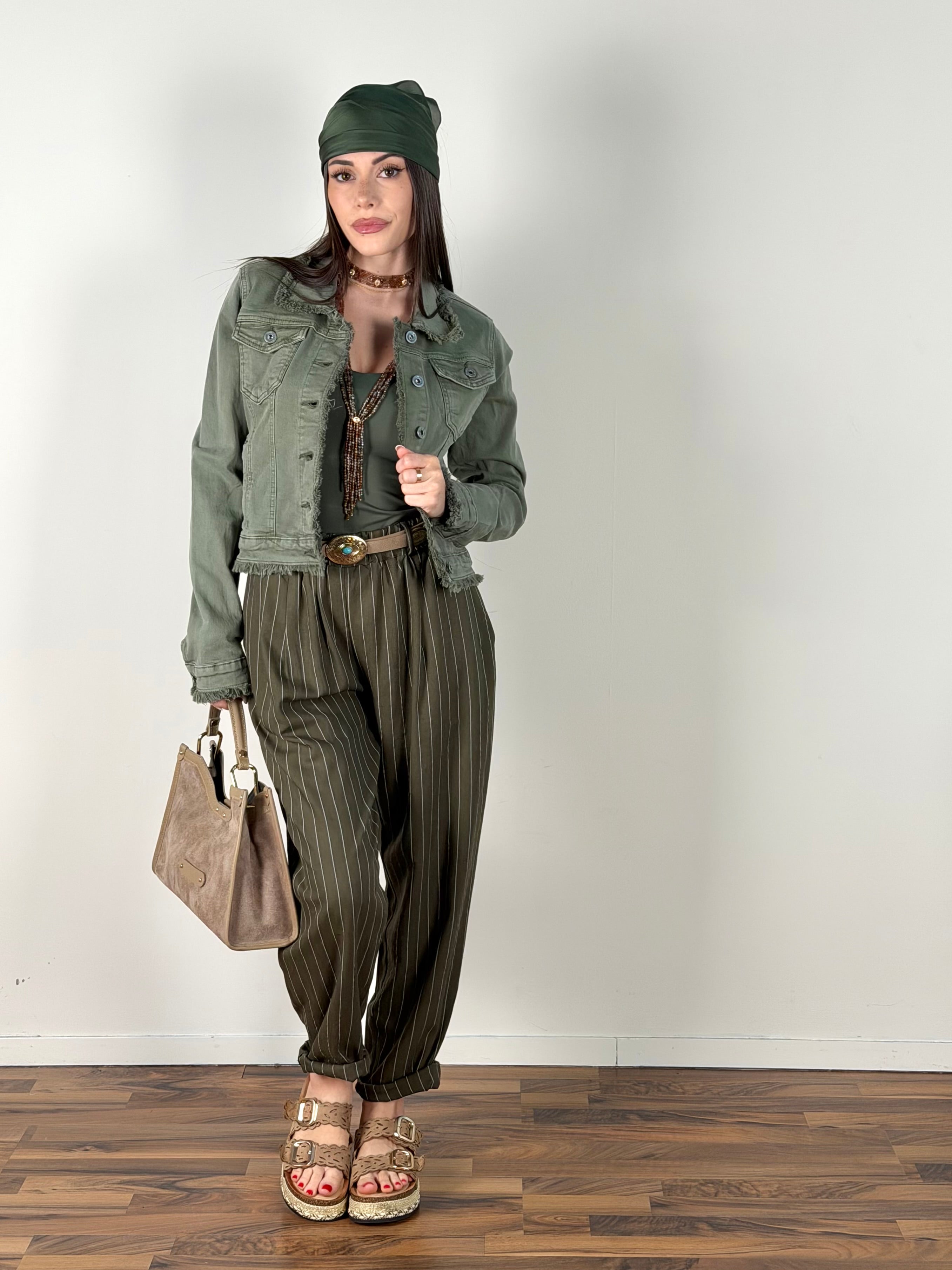 Giubbino jeans David verde