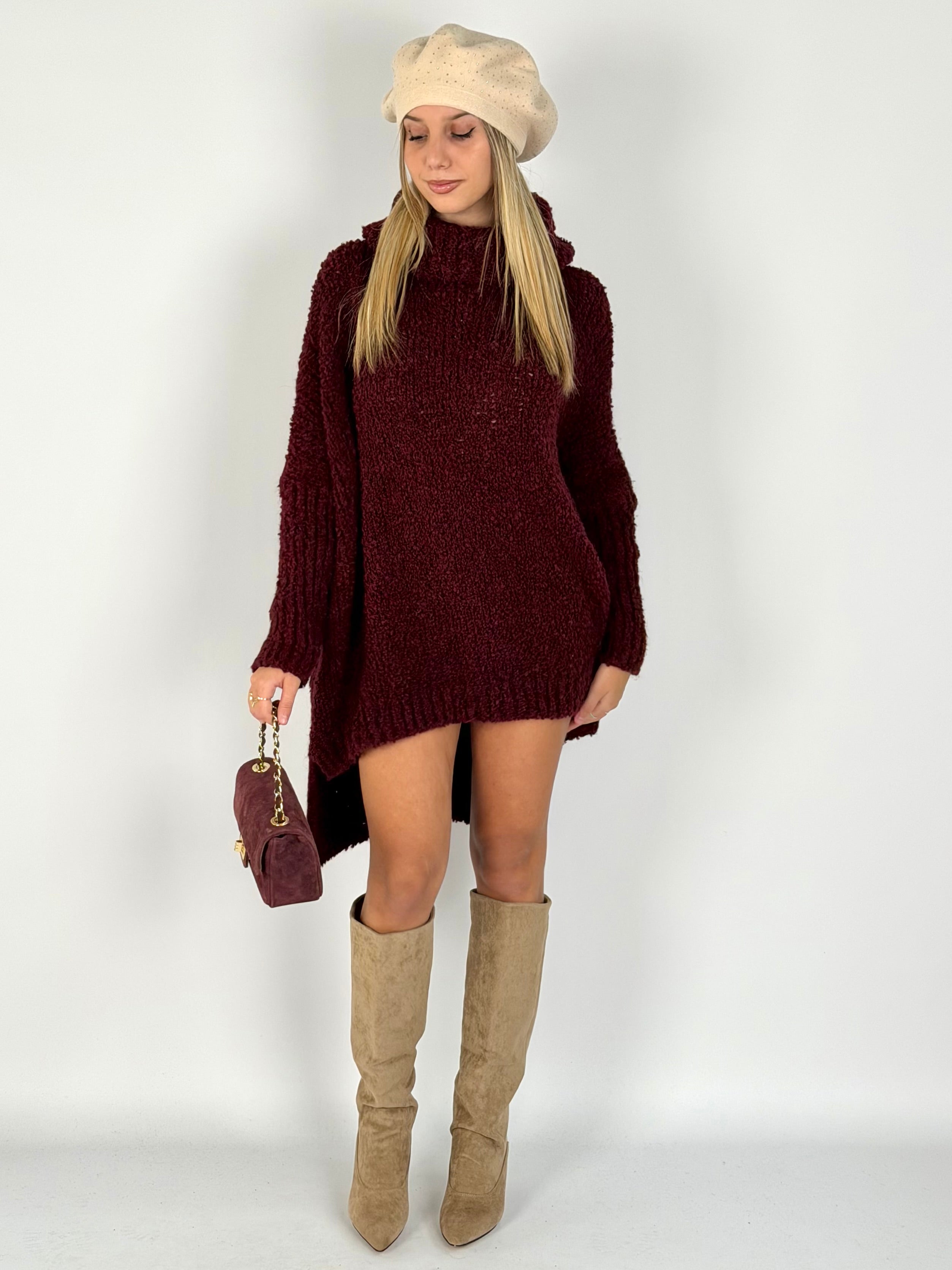 Abito maglia Marzia bordeaux