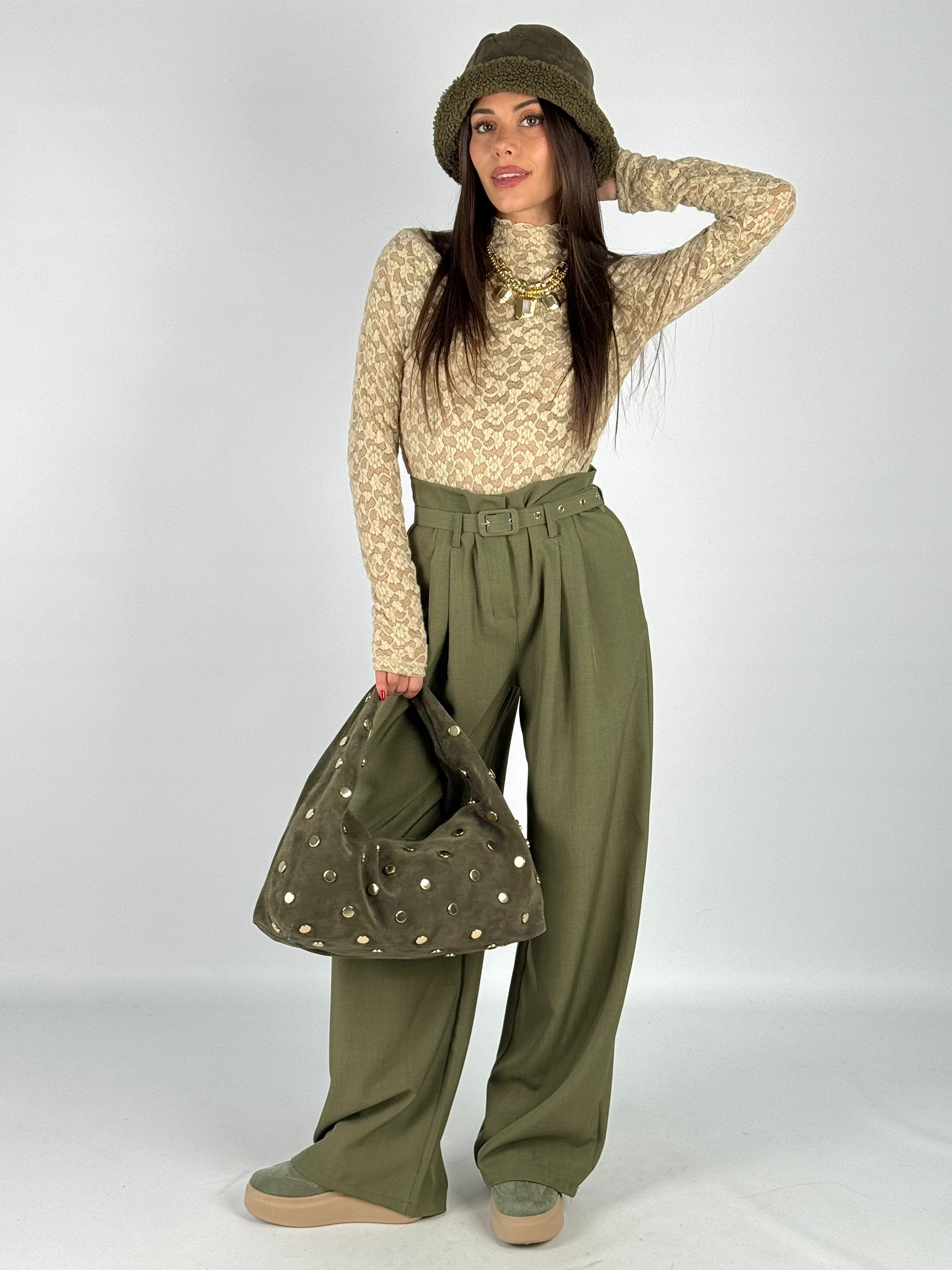 Maglia Lory pizzo beige