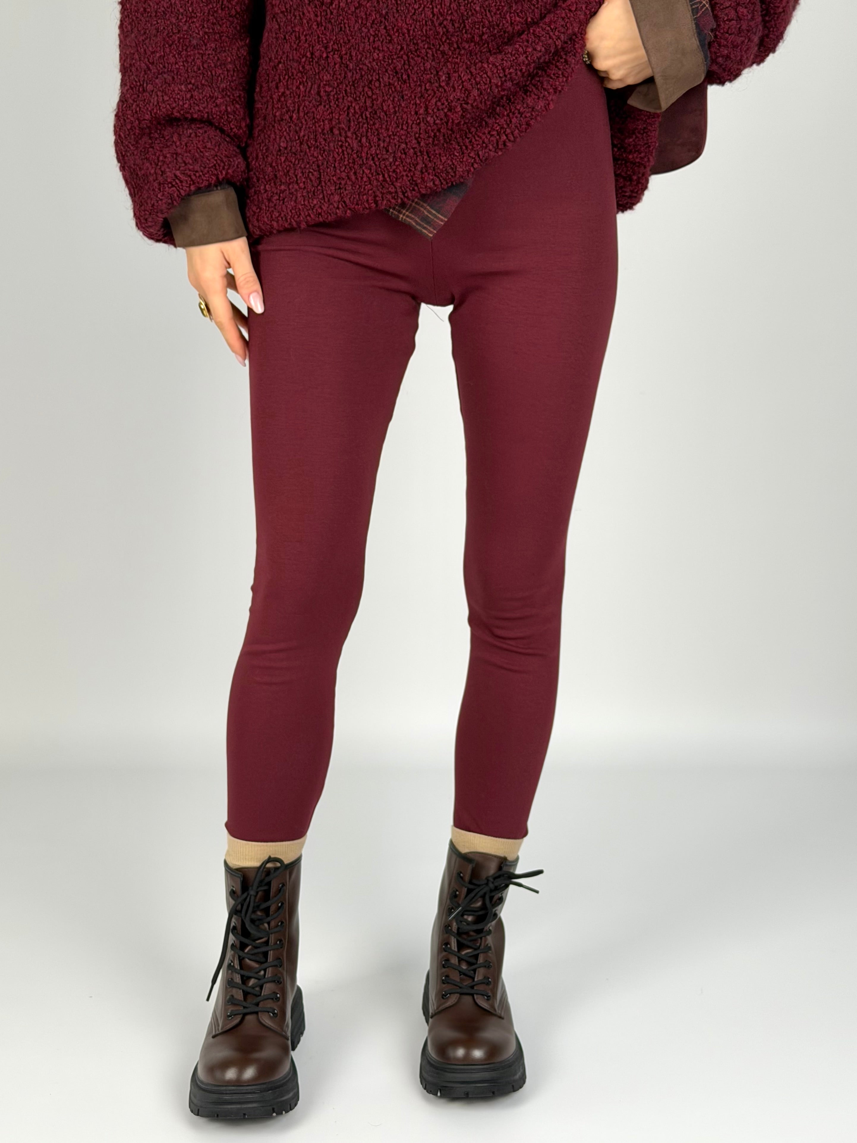 Leggins cotone bordeaux