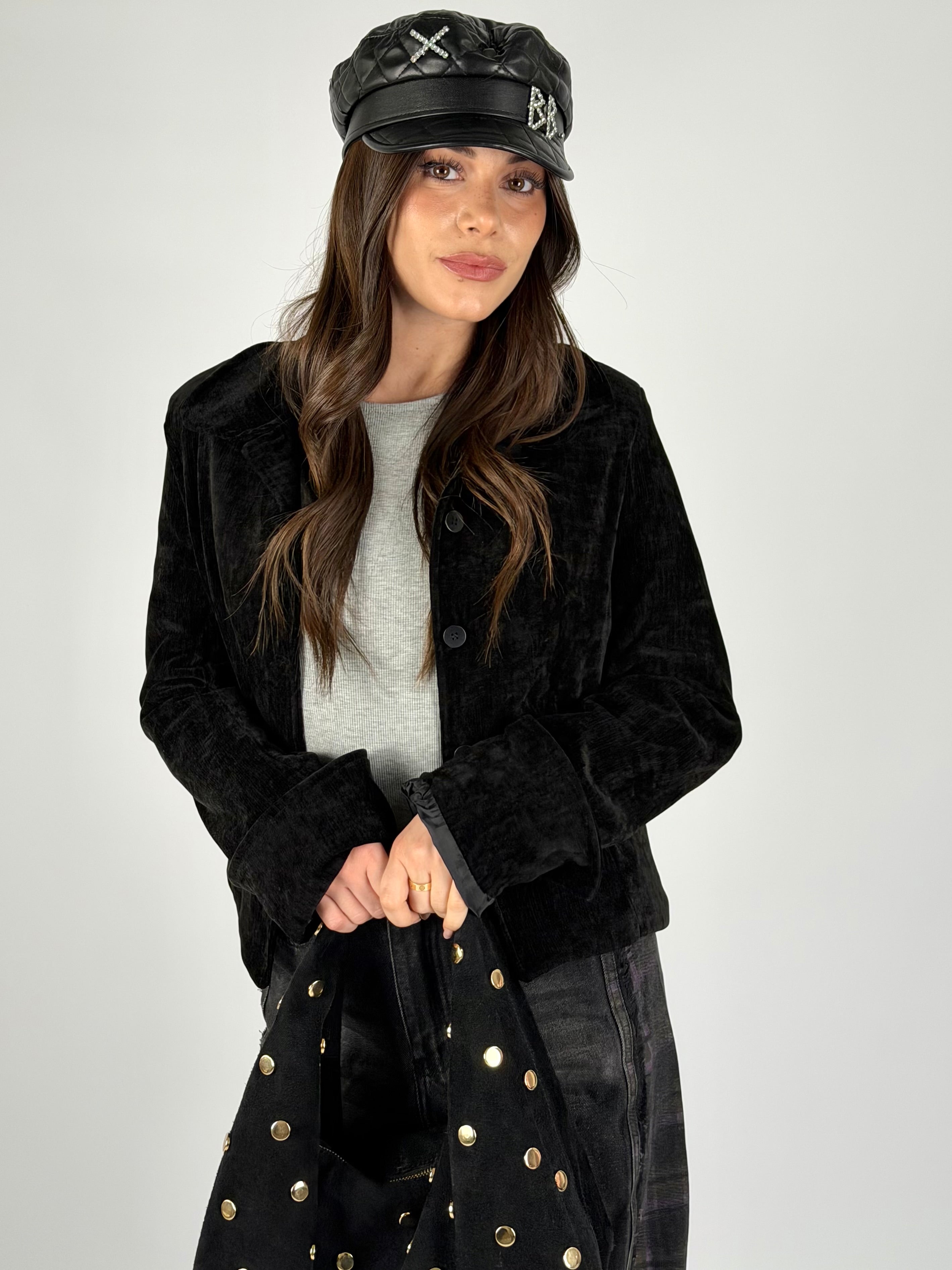 Camicia velluto nera