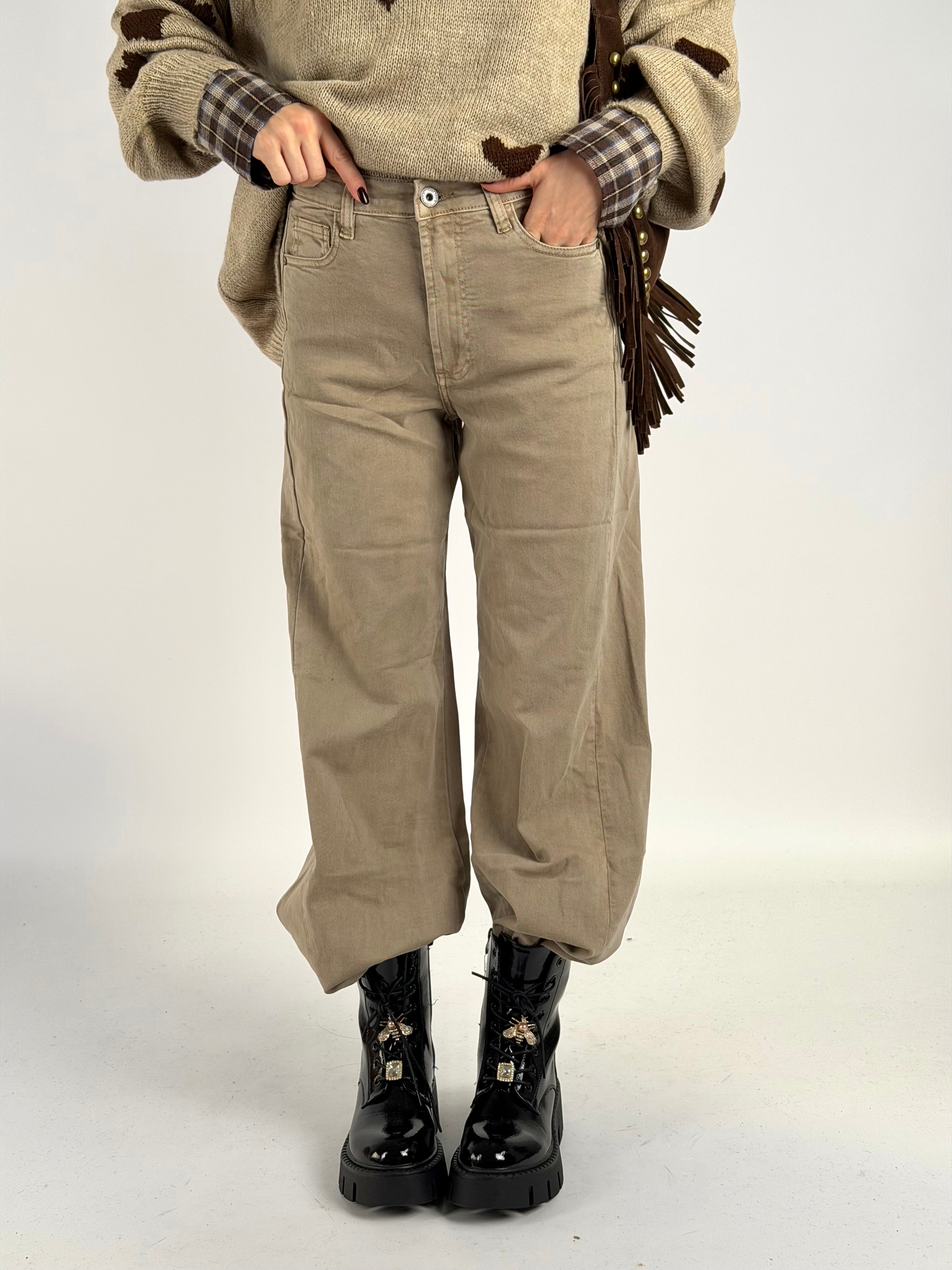 Jeans romantica beige