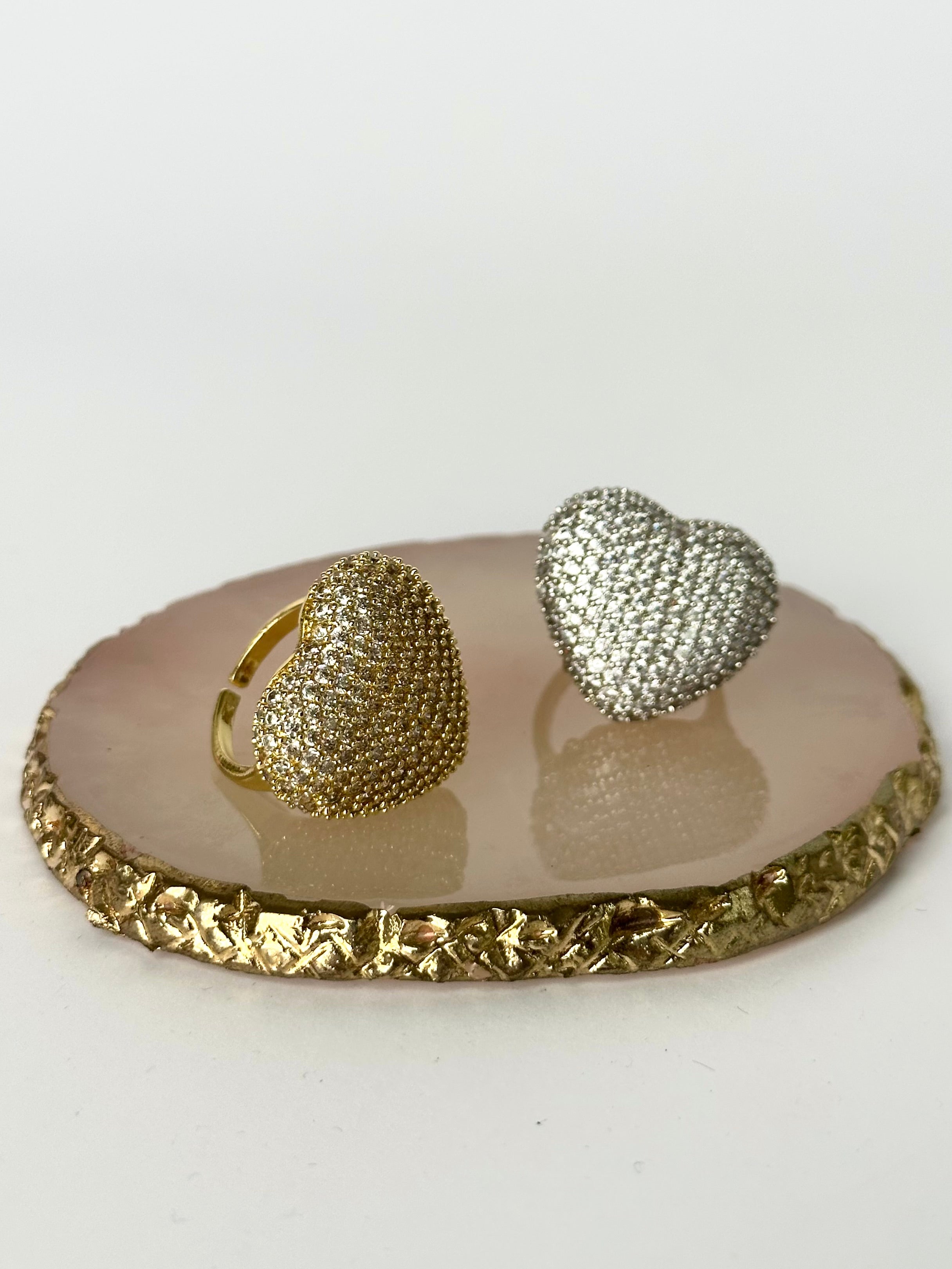 Anello maxi cuore luce