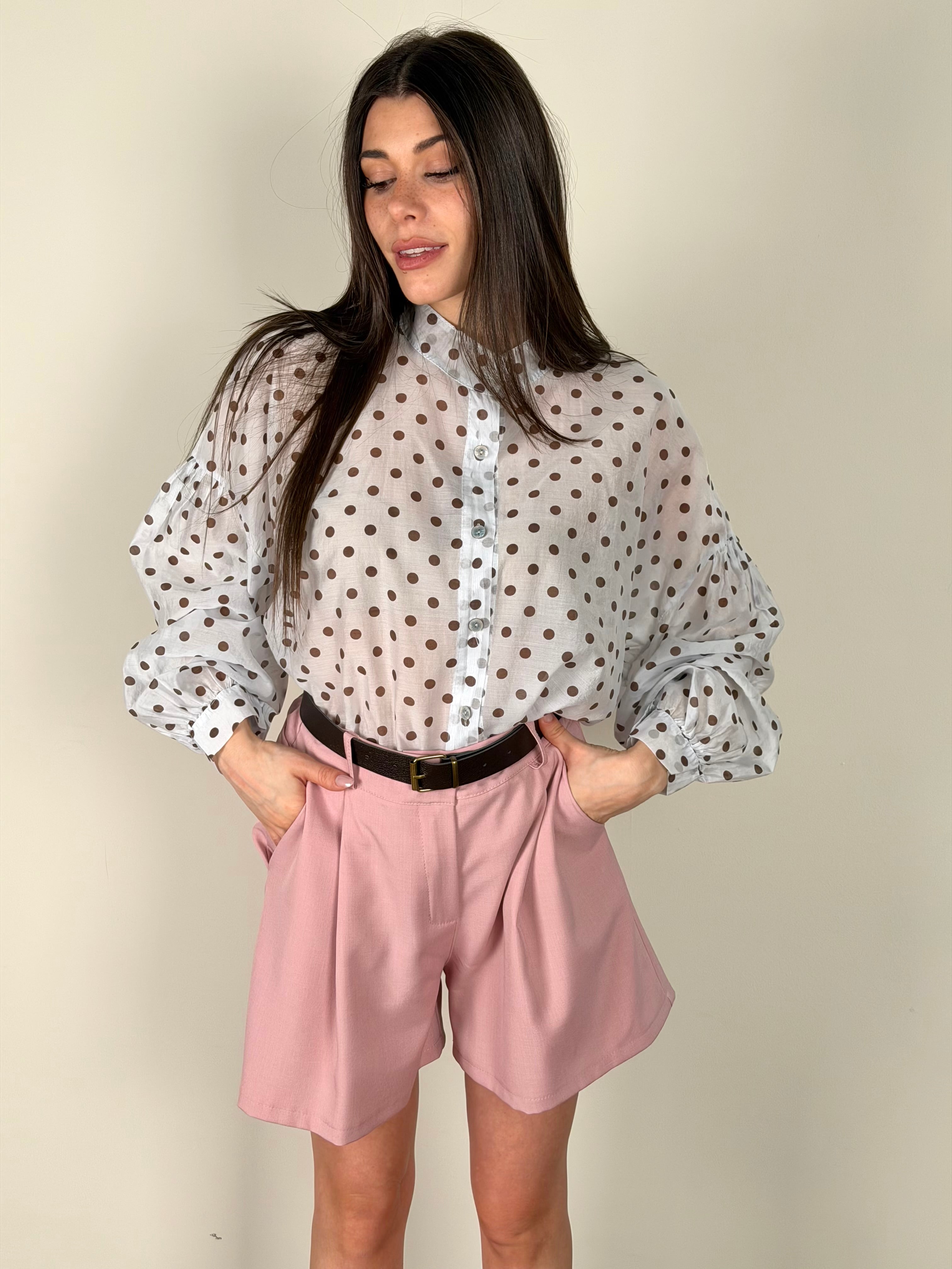 Camicia pois celeste