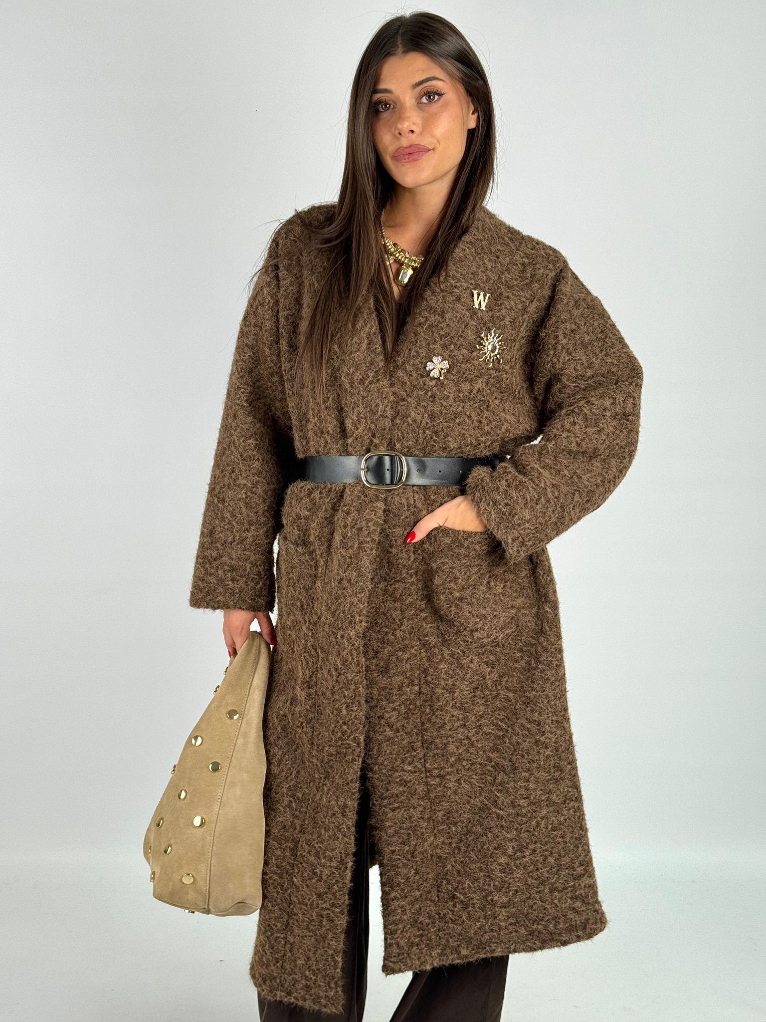 Cappotto spille moro