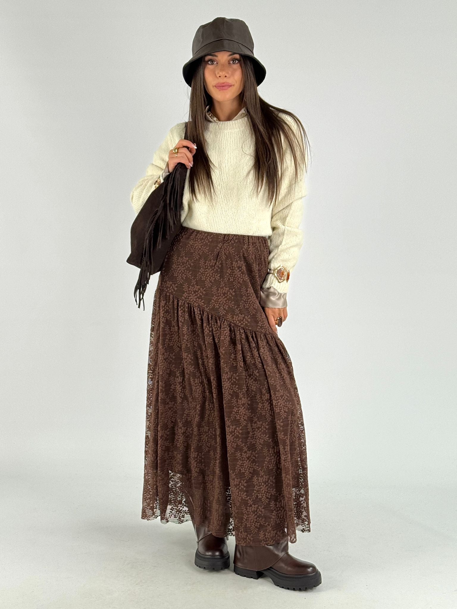 Gonna pizzo Genova moro