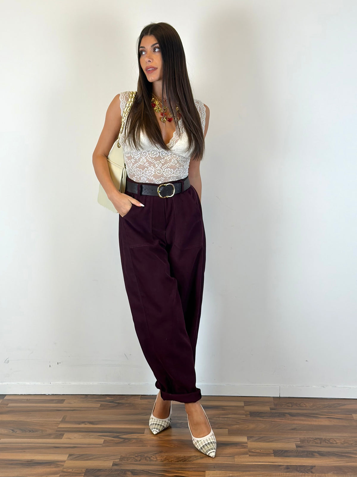 Pantalone Kate bordeaux