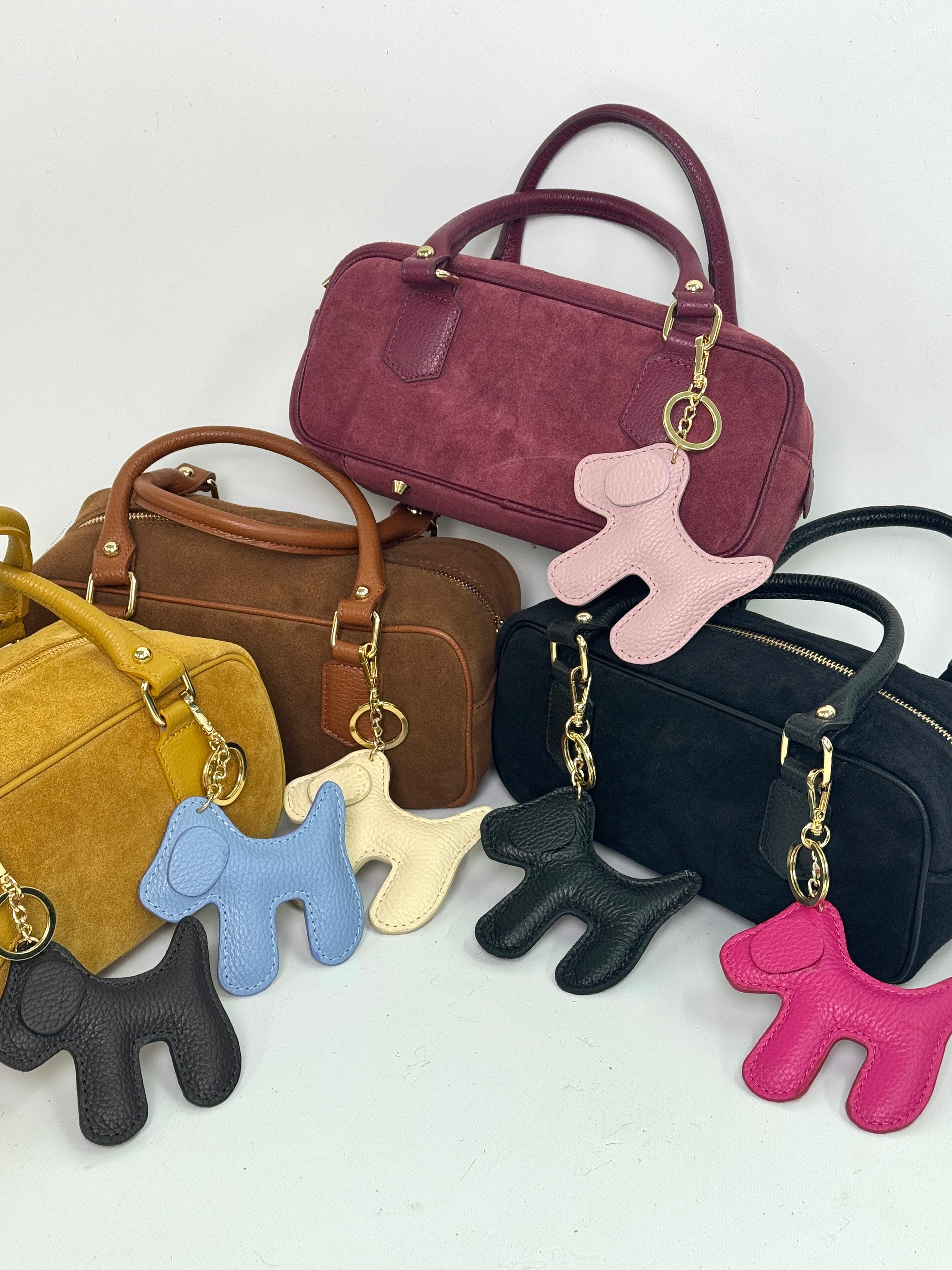 Ciondolo borsa vera pelle Dog