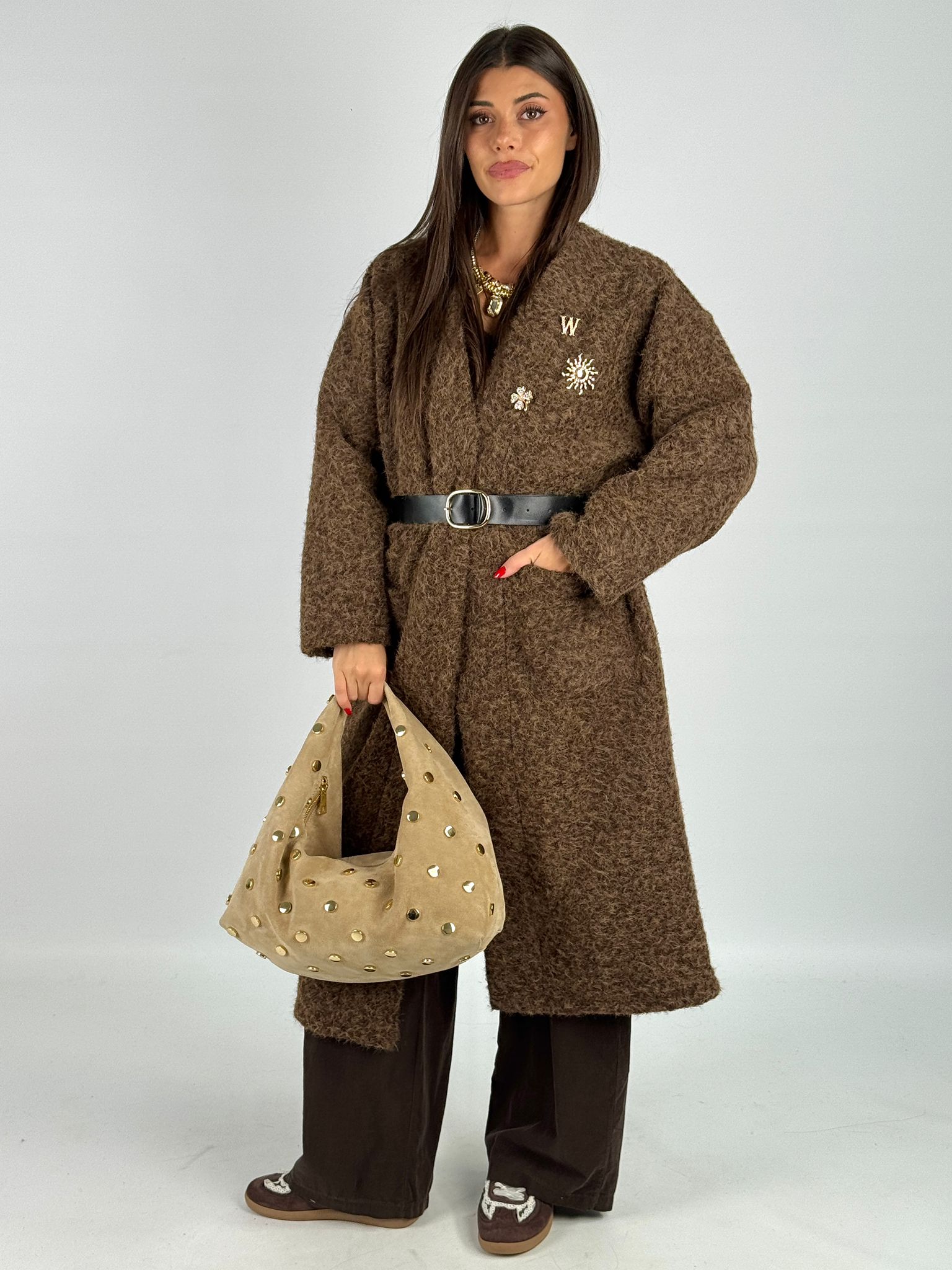 Cappotto spille moro