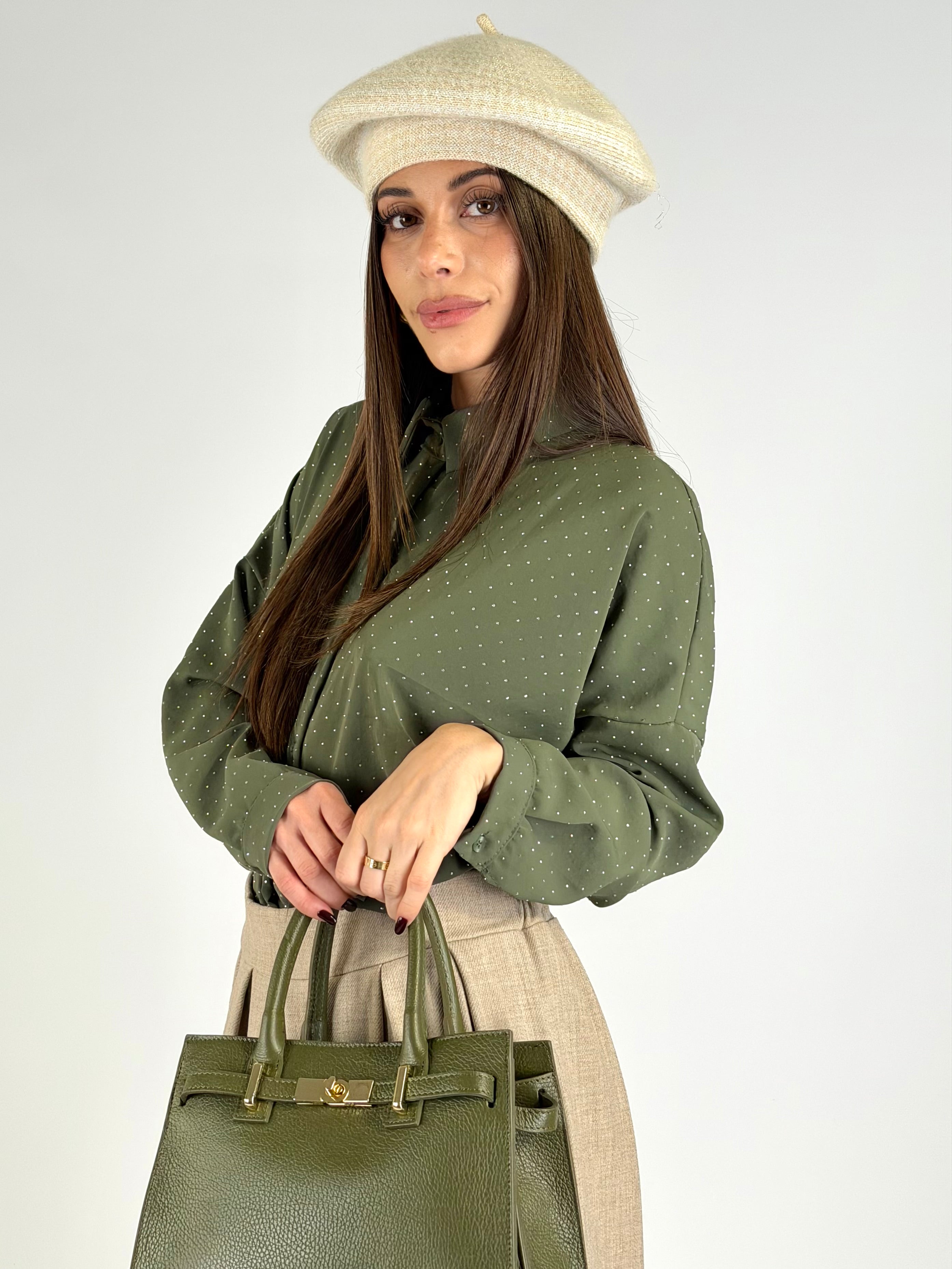 Camicia mille zirconi verde