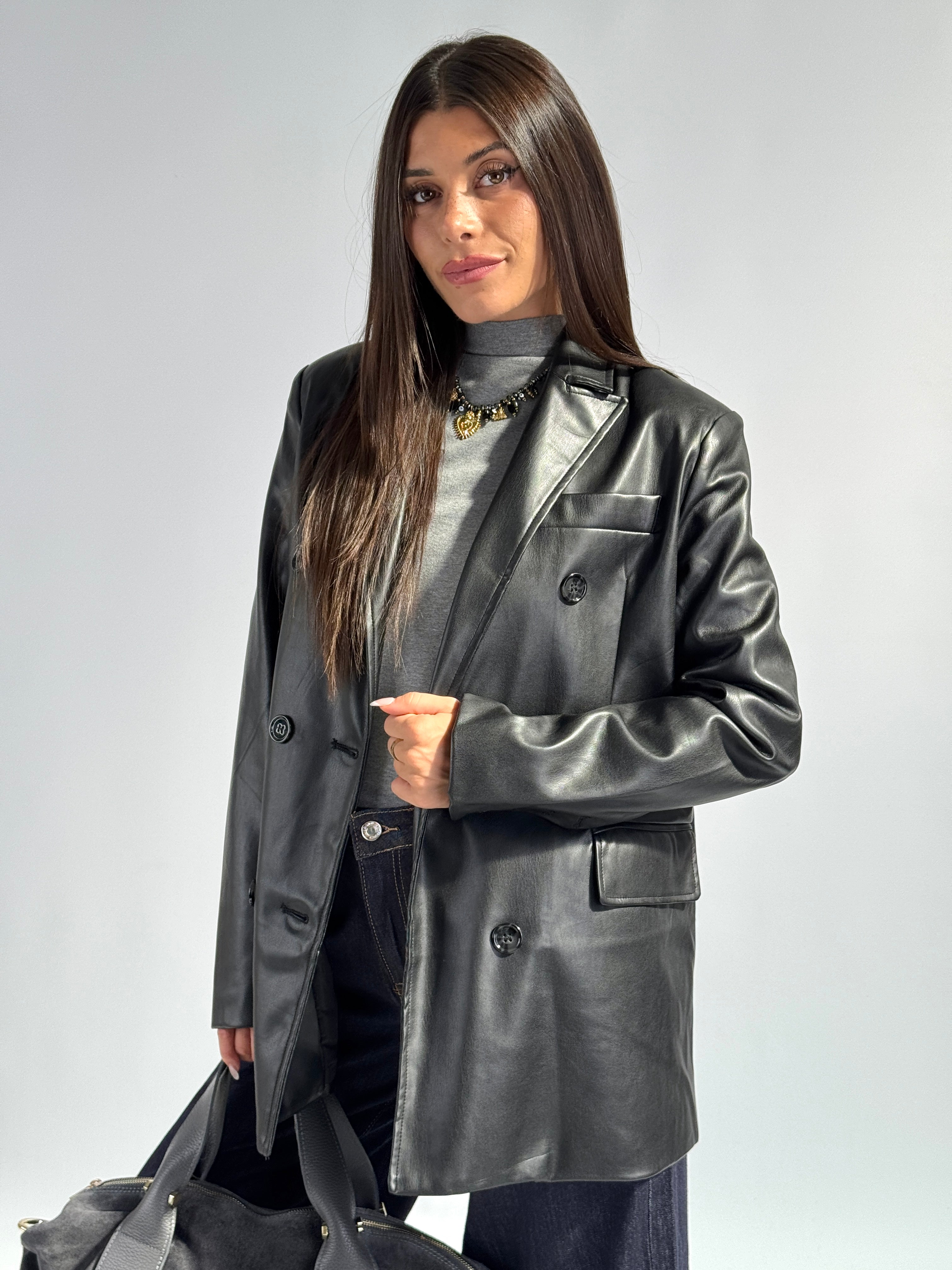 Giacca ecopelle Diana nera