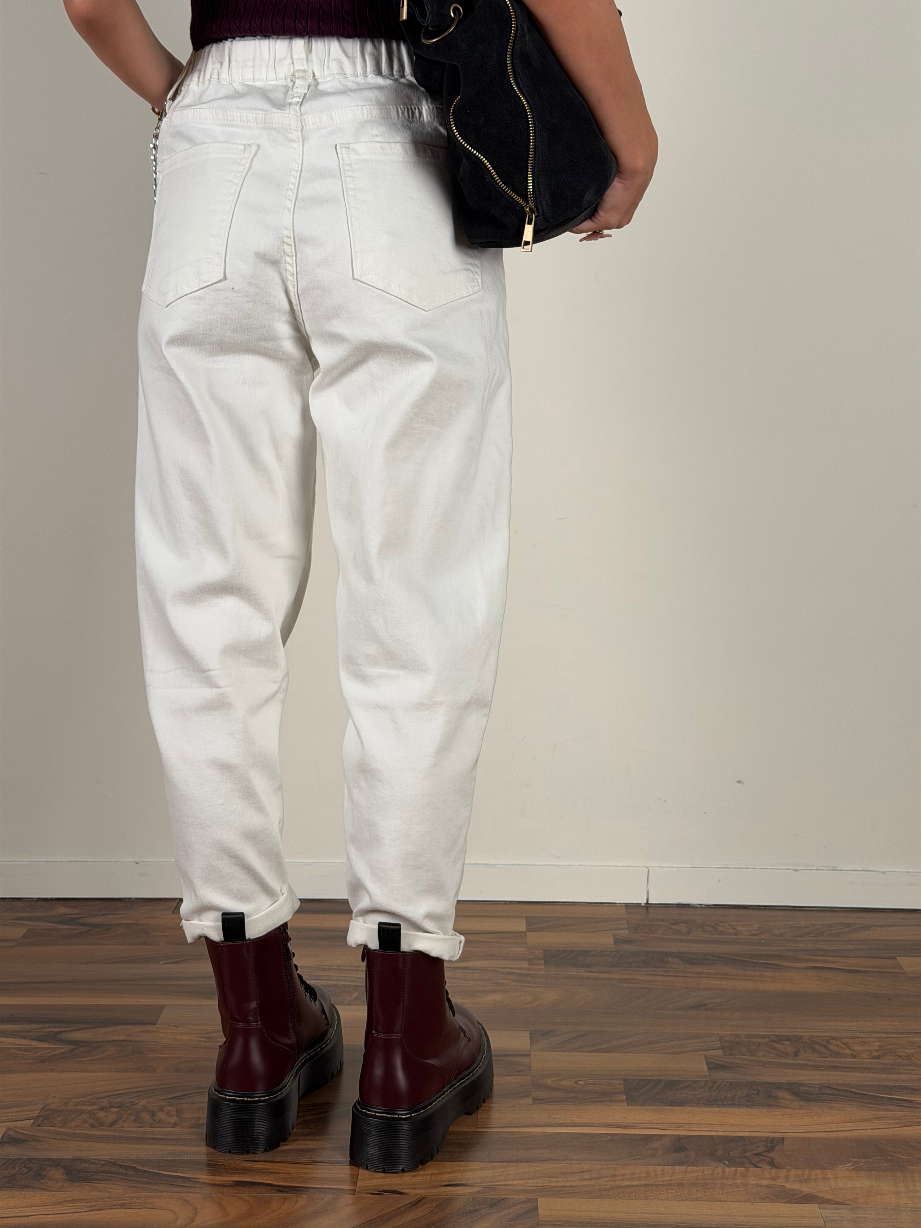 Jeans catena perla bianco