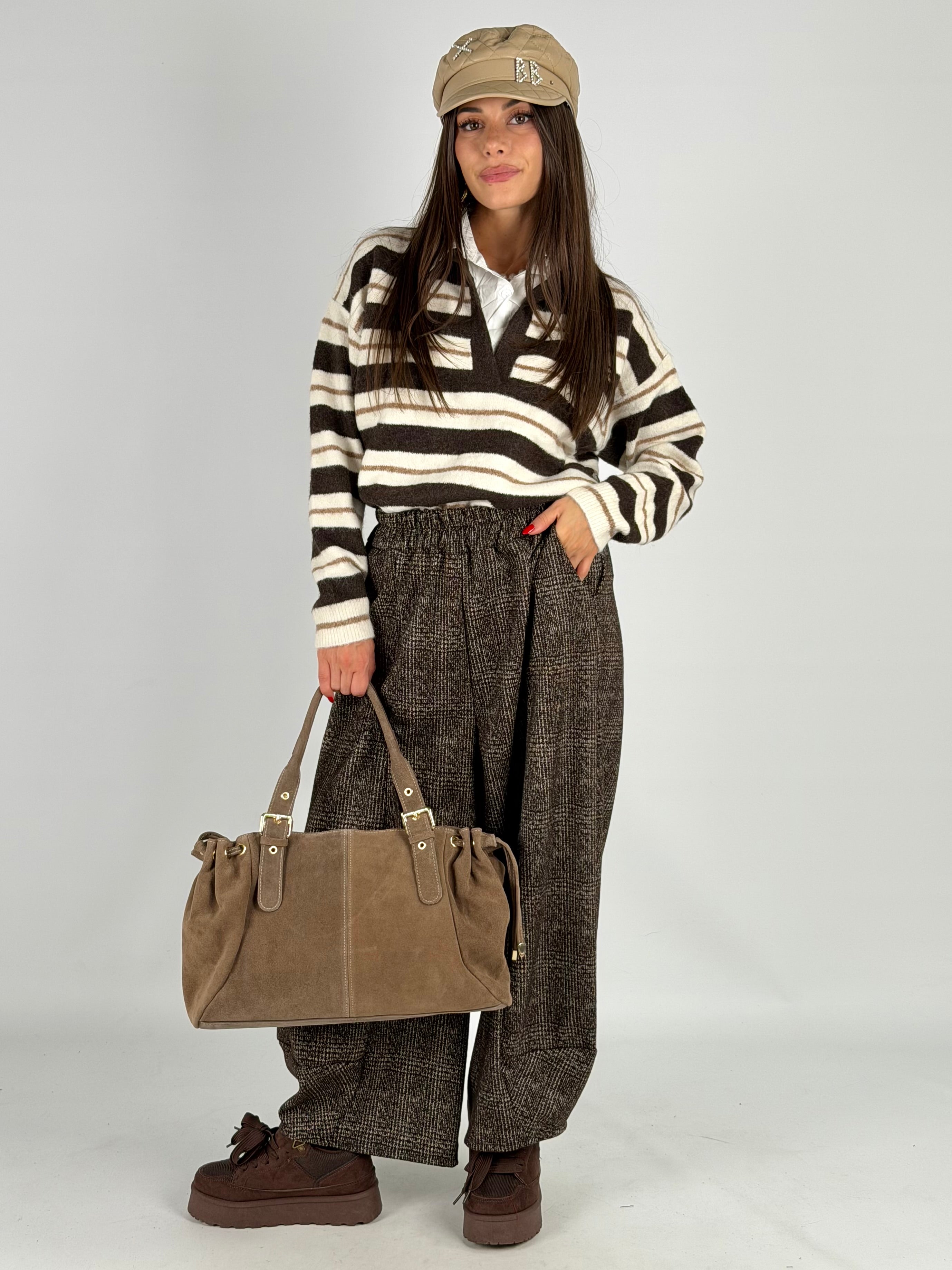 Magliancino righe + camicia moro