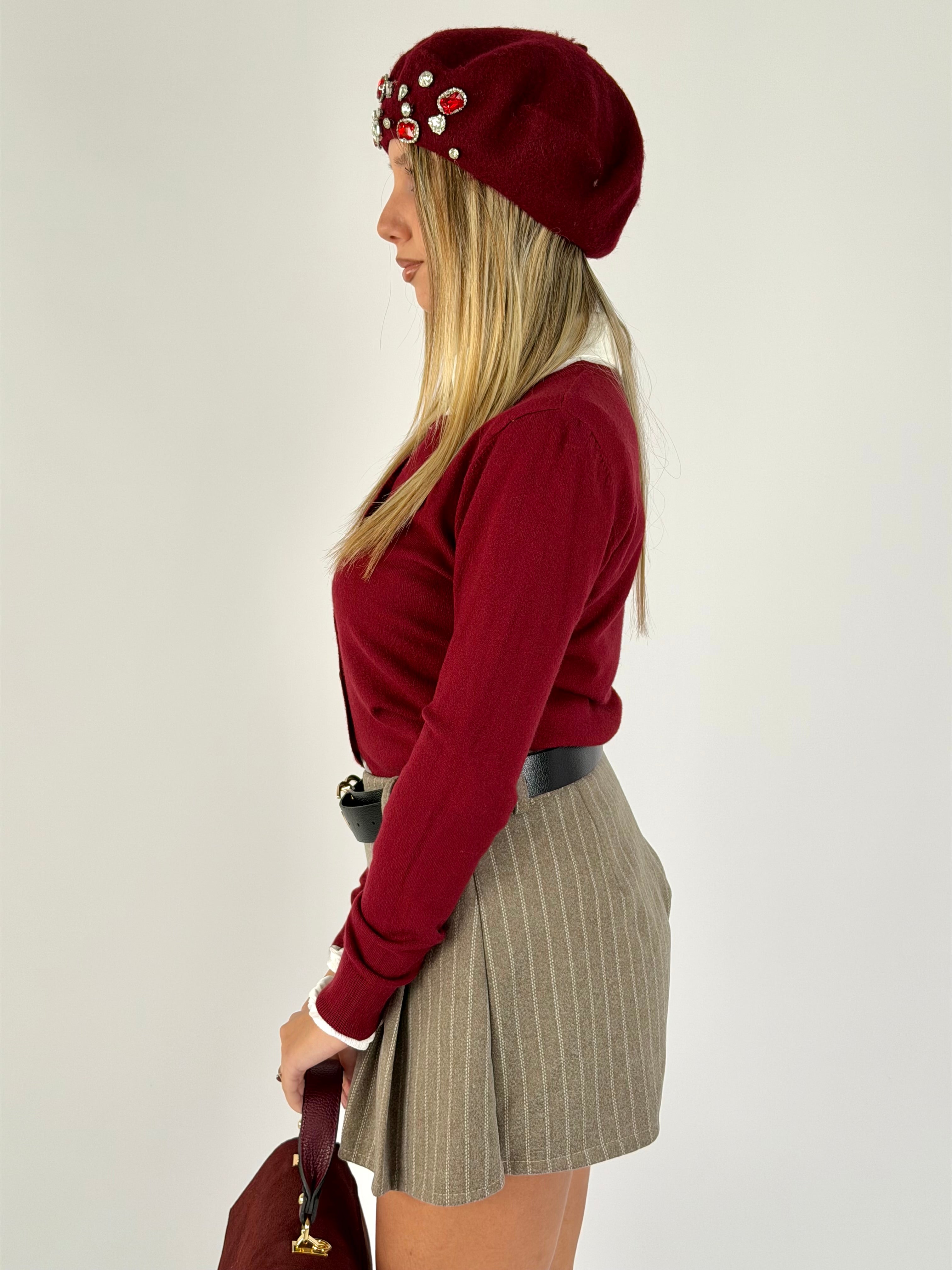 Cardigan Paris bordeaux