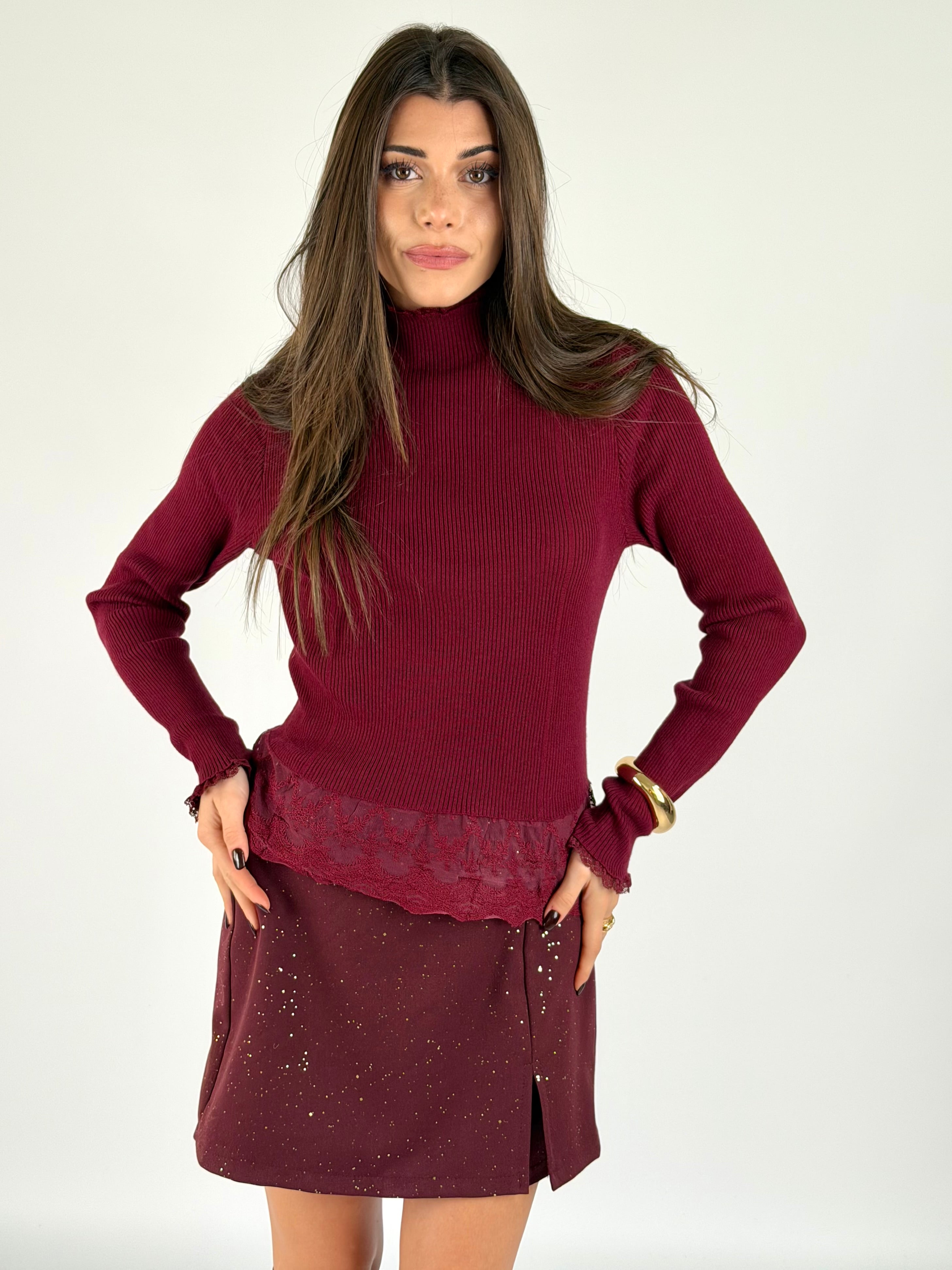 Maglia Nina bordeaux