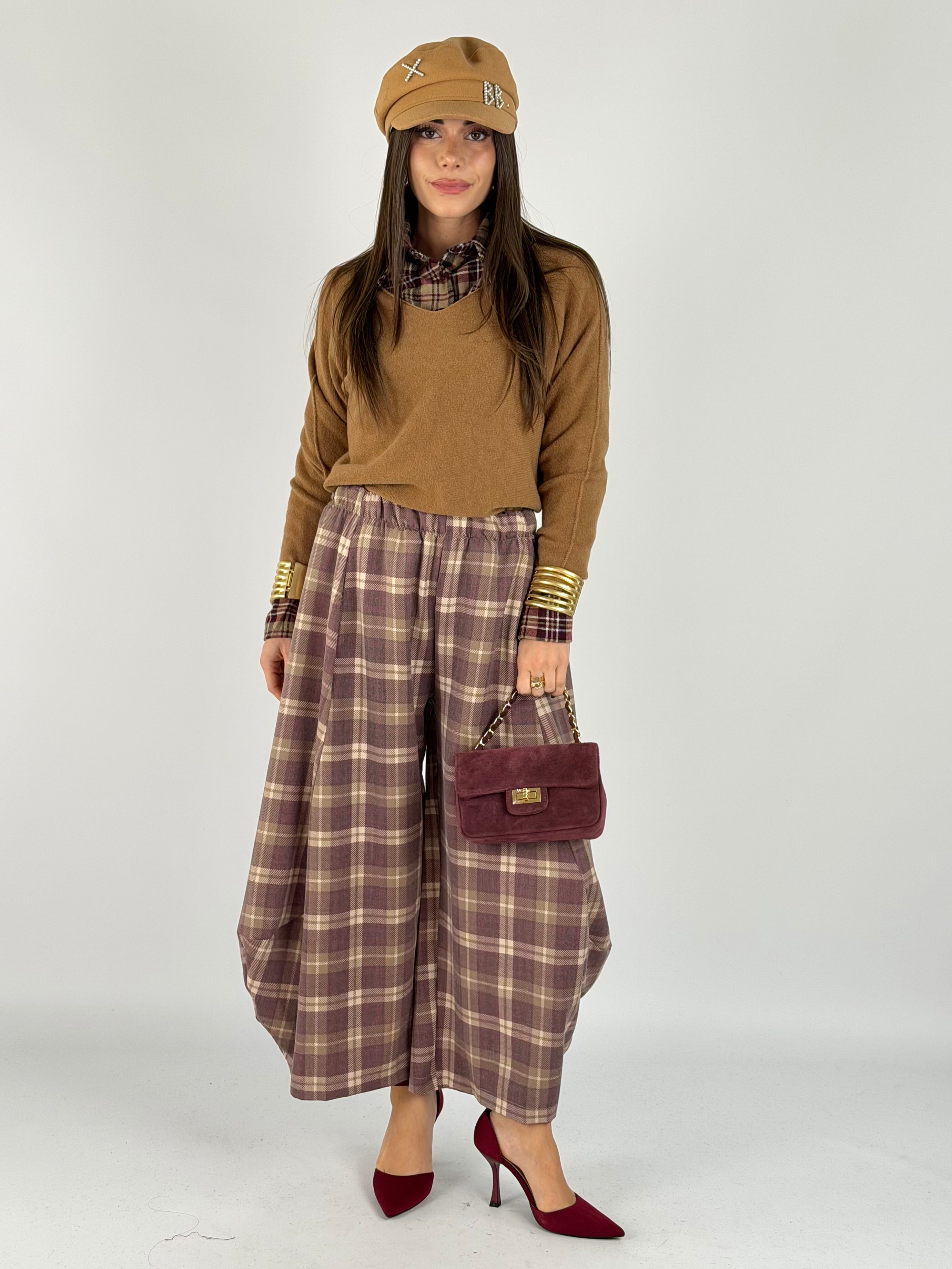 Pantalone Morgana bordeaux