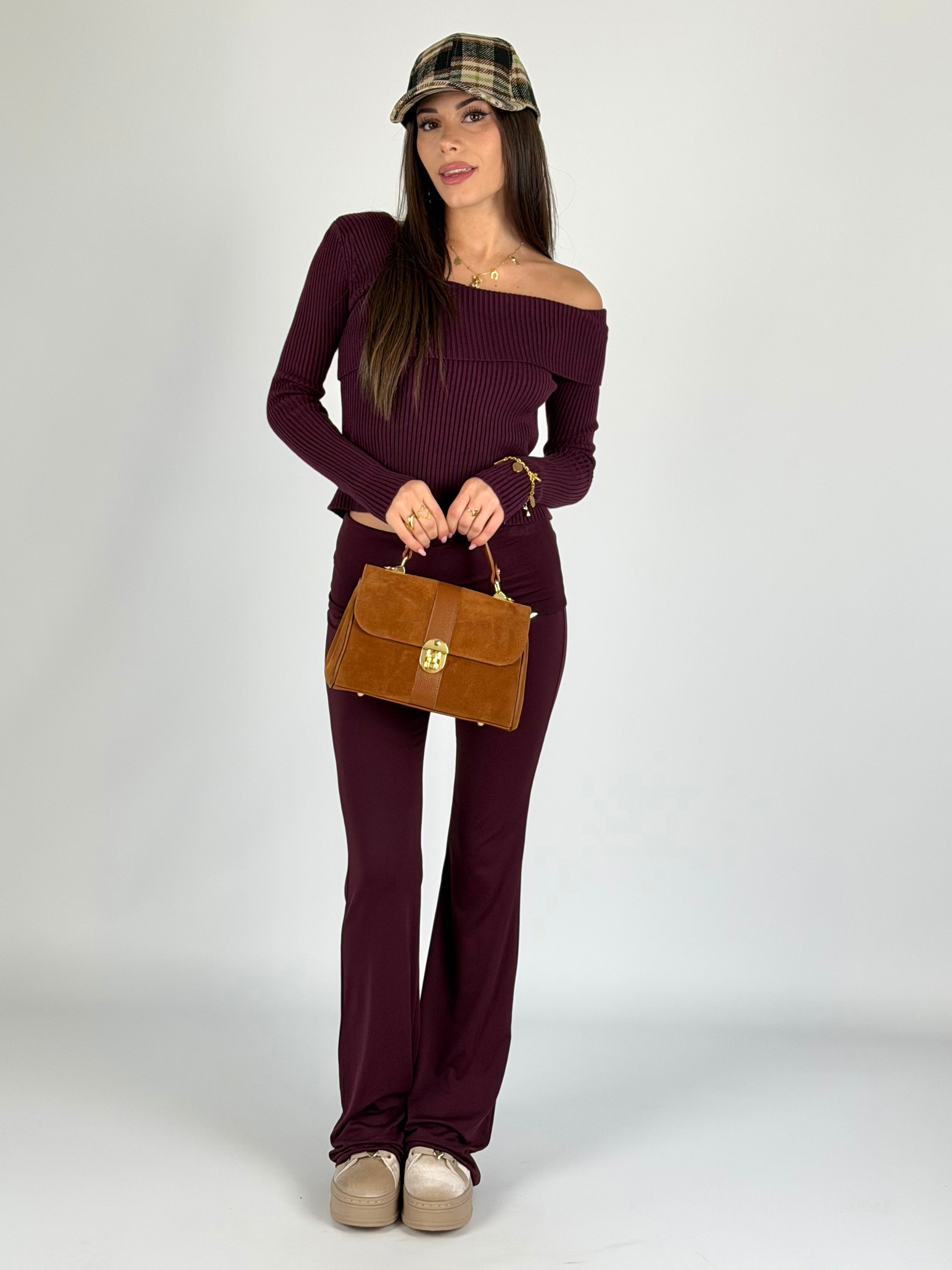 Pantalone Romance bordeaux