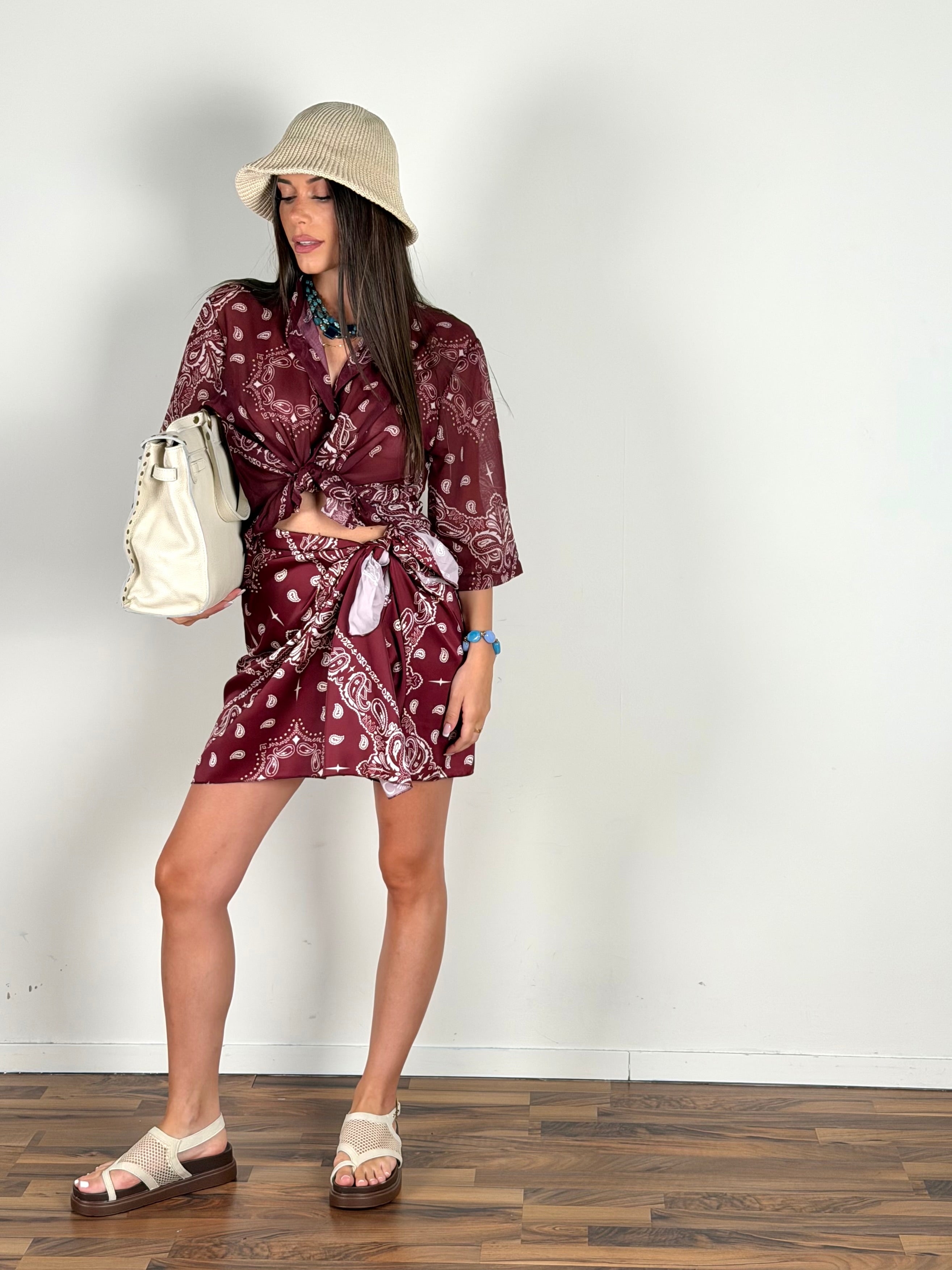 Camicia bandana bordeaux
