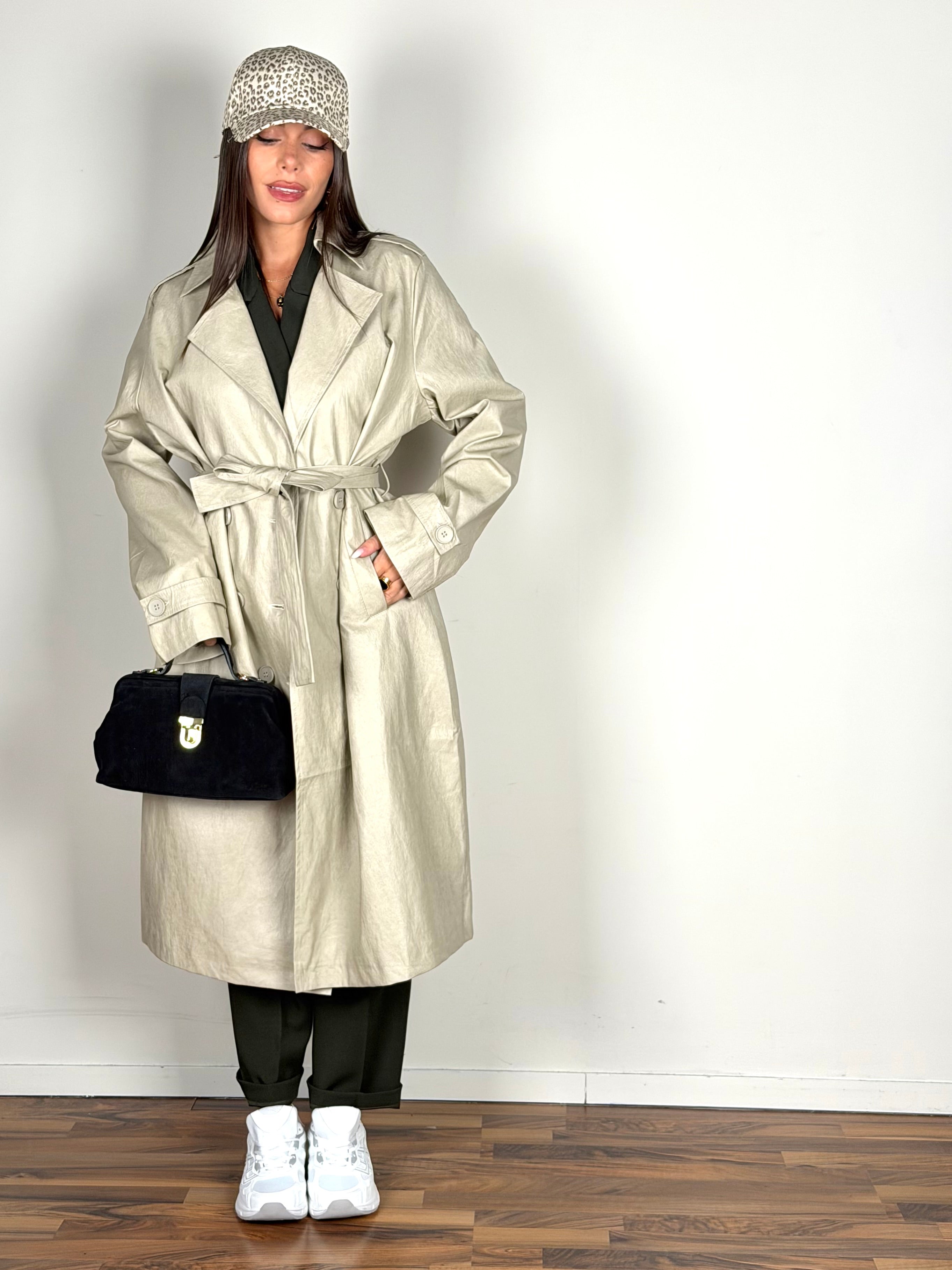 Trench ecopelle beige