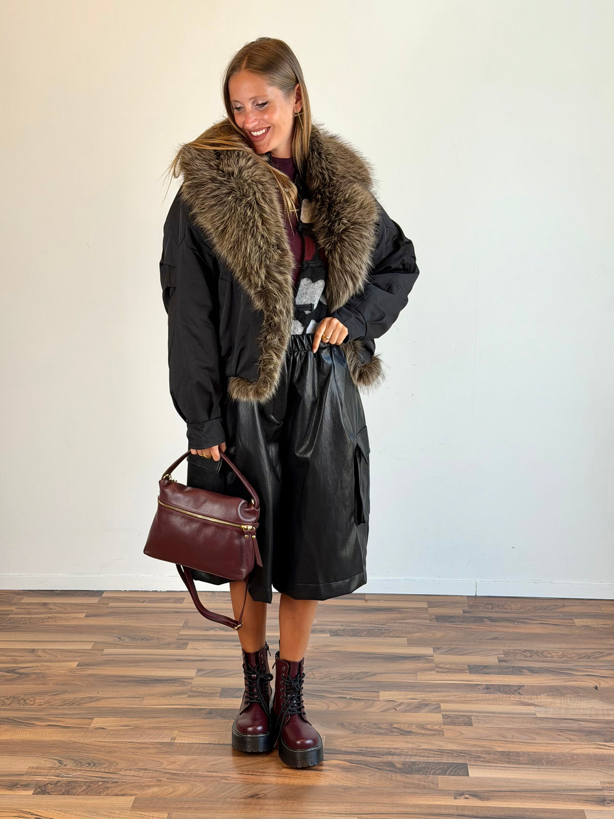Piumino ecopelliccia Zoe nero