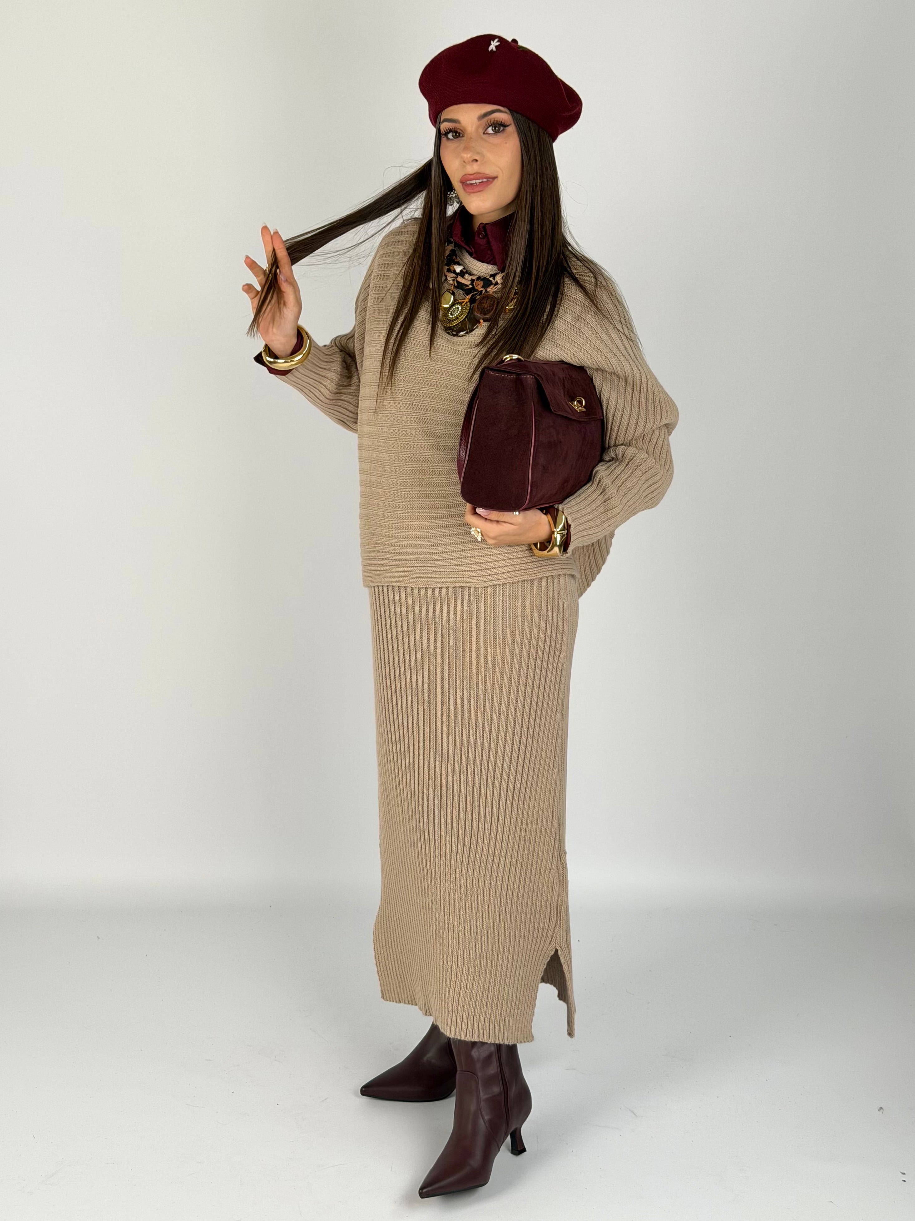 Abito + maglione Asia beige