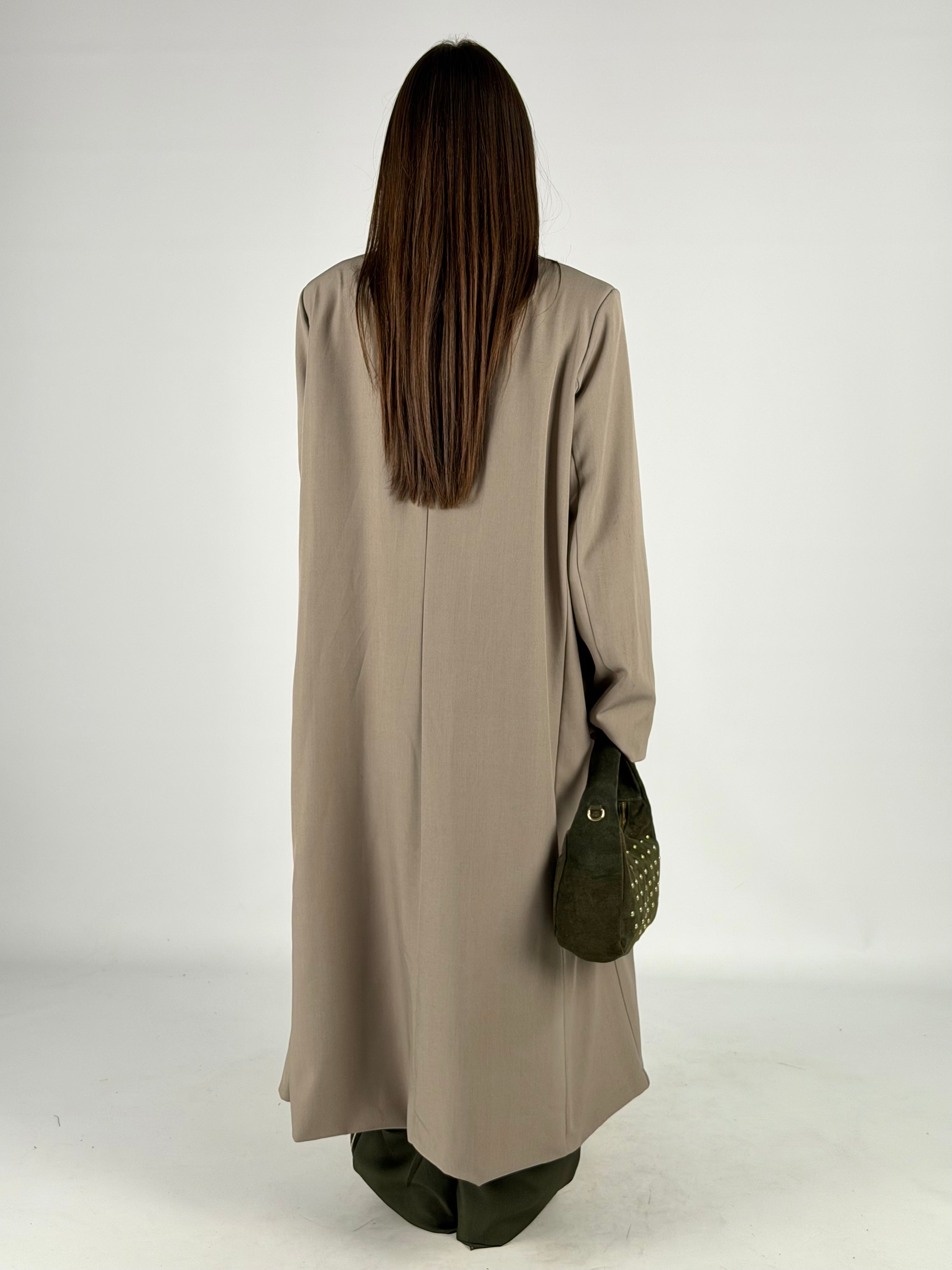 Cappotto lungo doppio petto beige