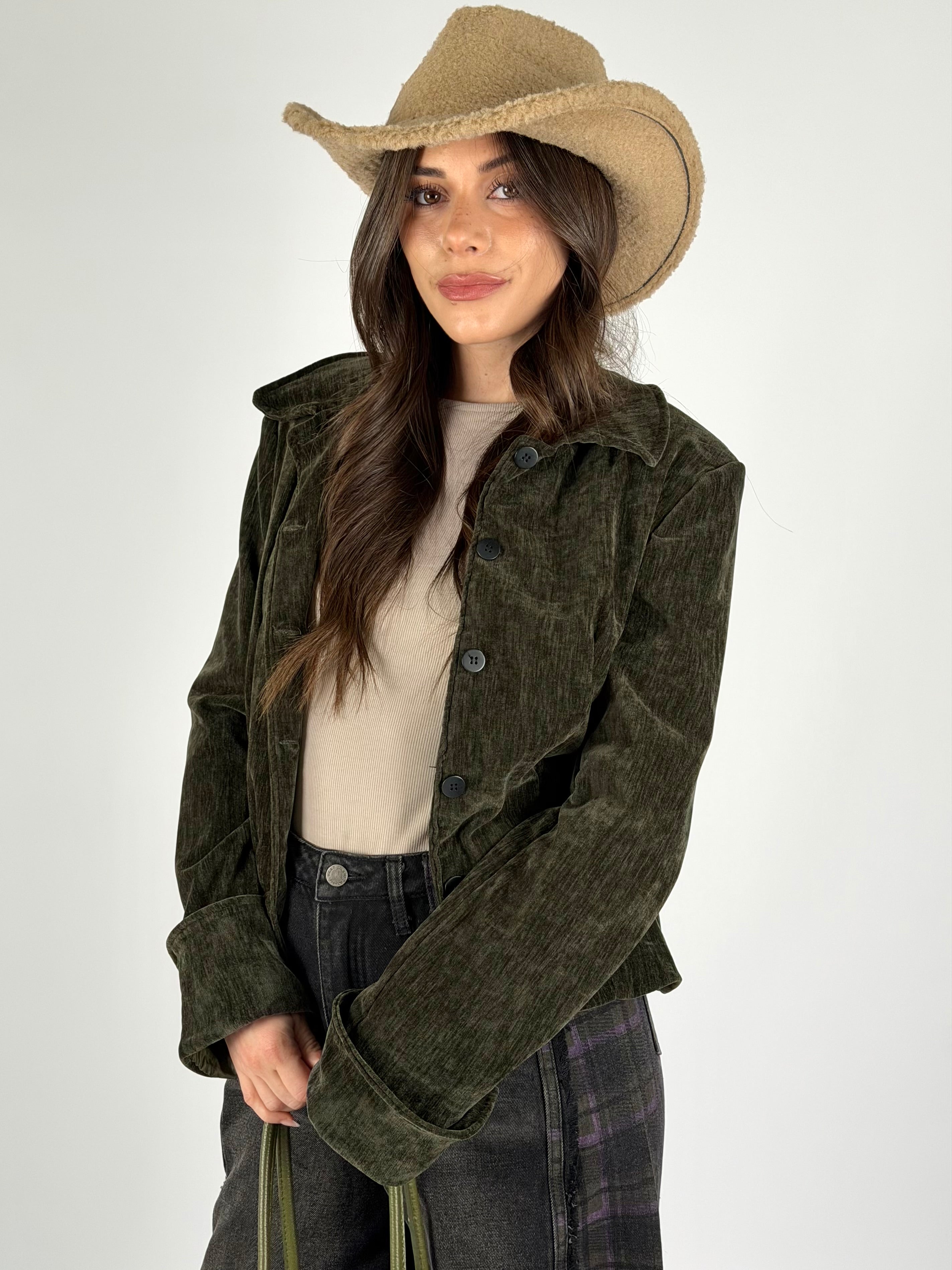 Camicia velluto verde