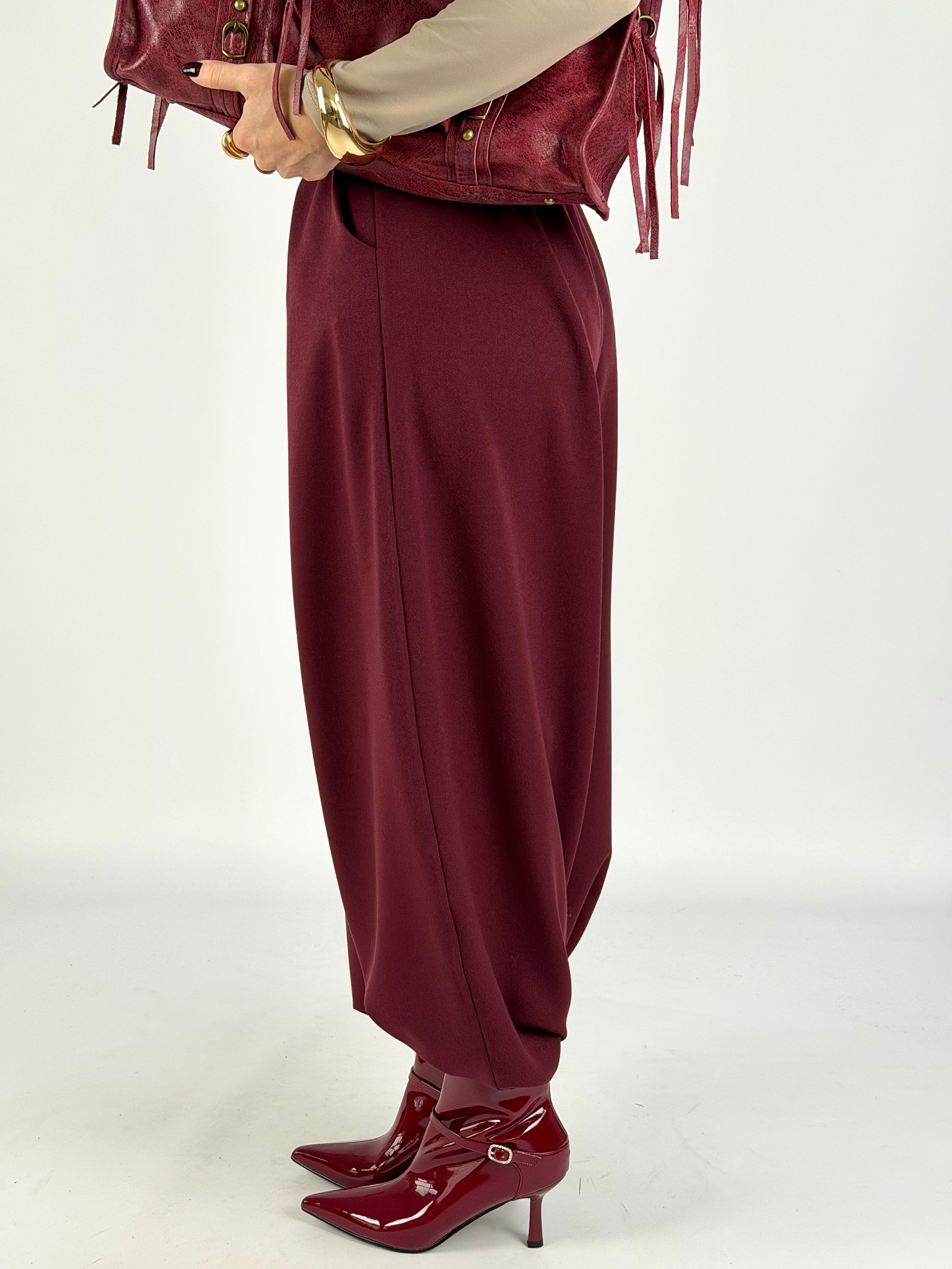 Pantalone Flora bordeaux