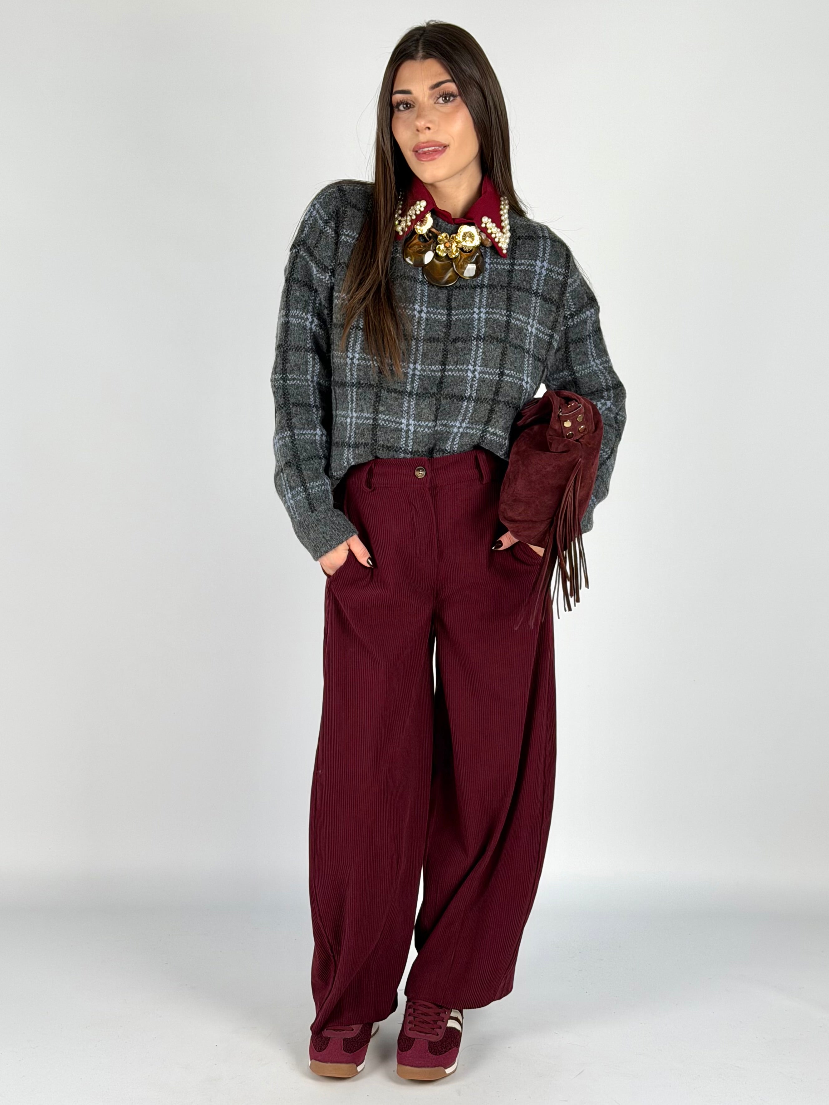 Maglia Selene check grigio