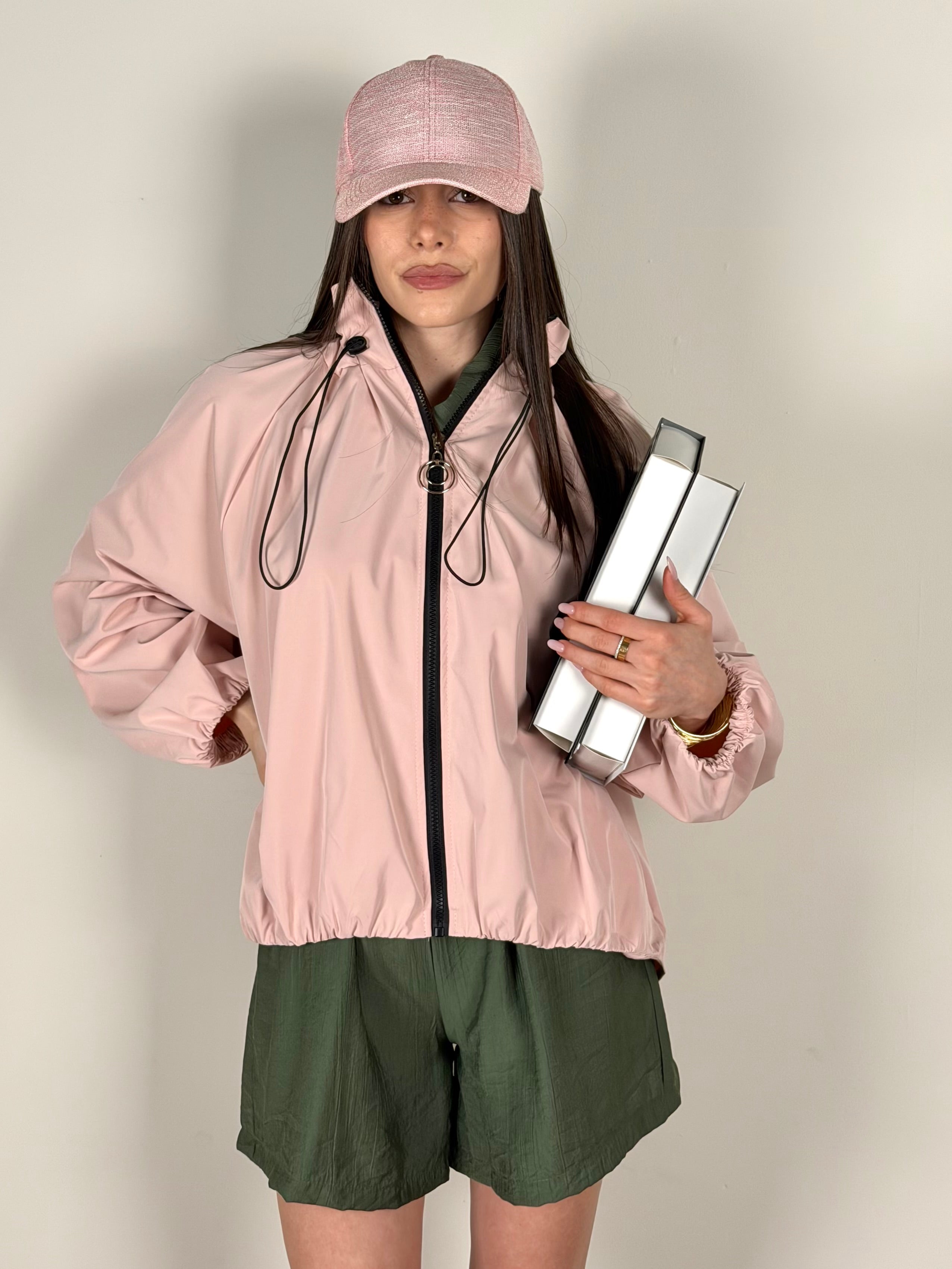 Bomber arricciato rosa