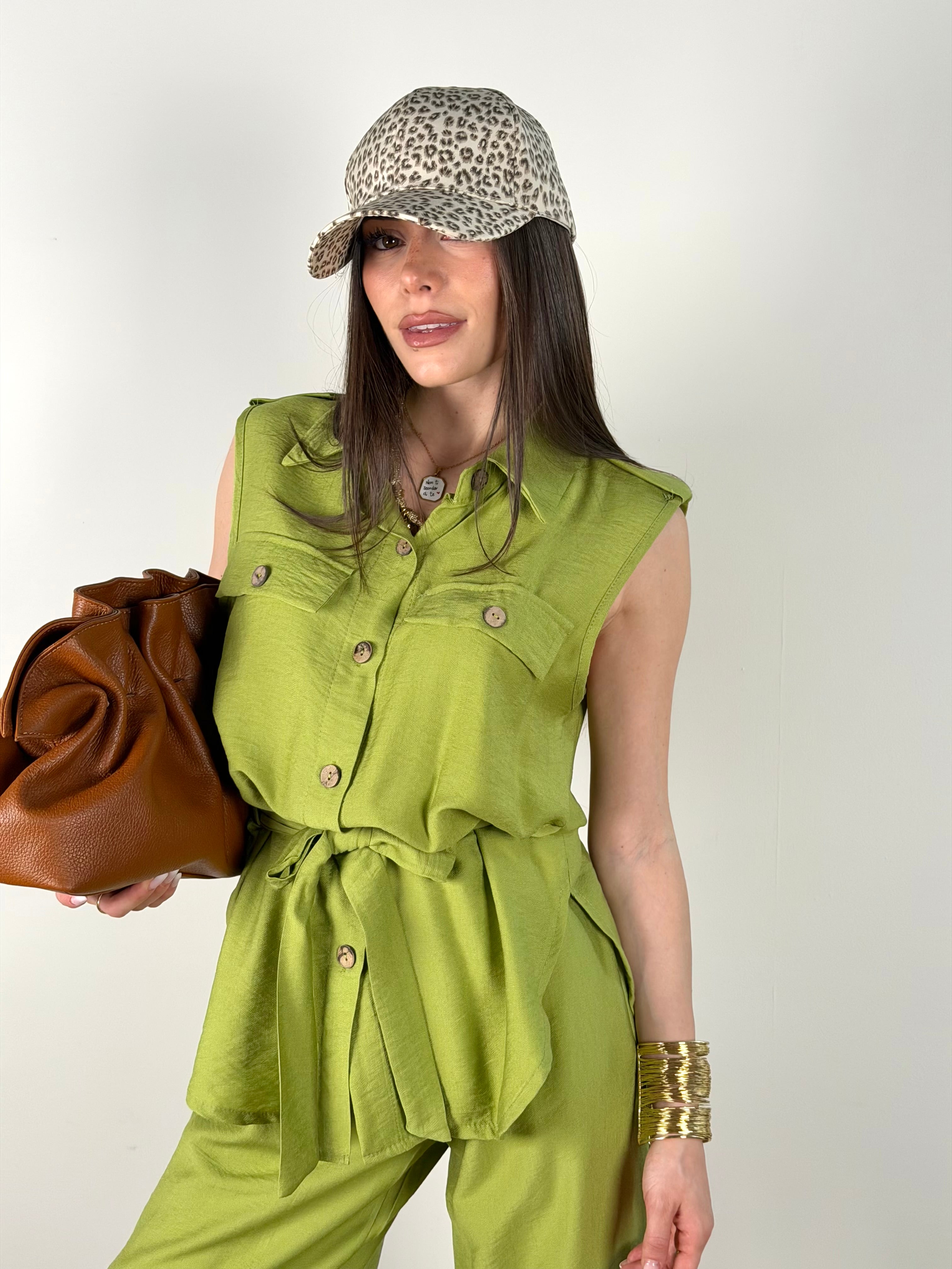 Smanicato Gilet twist verde