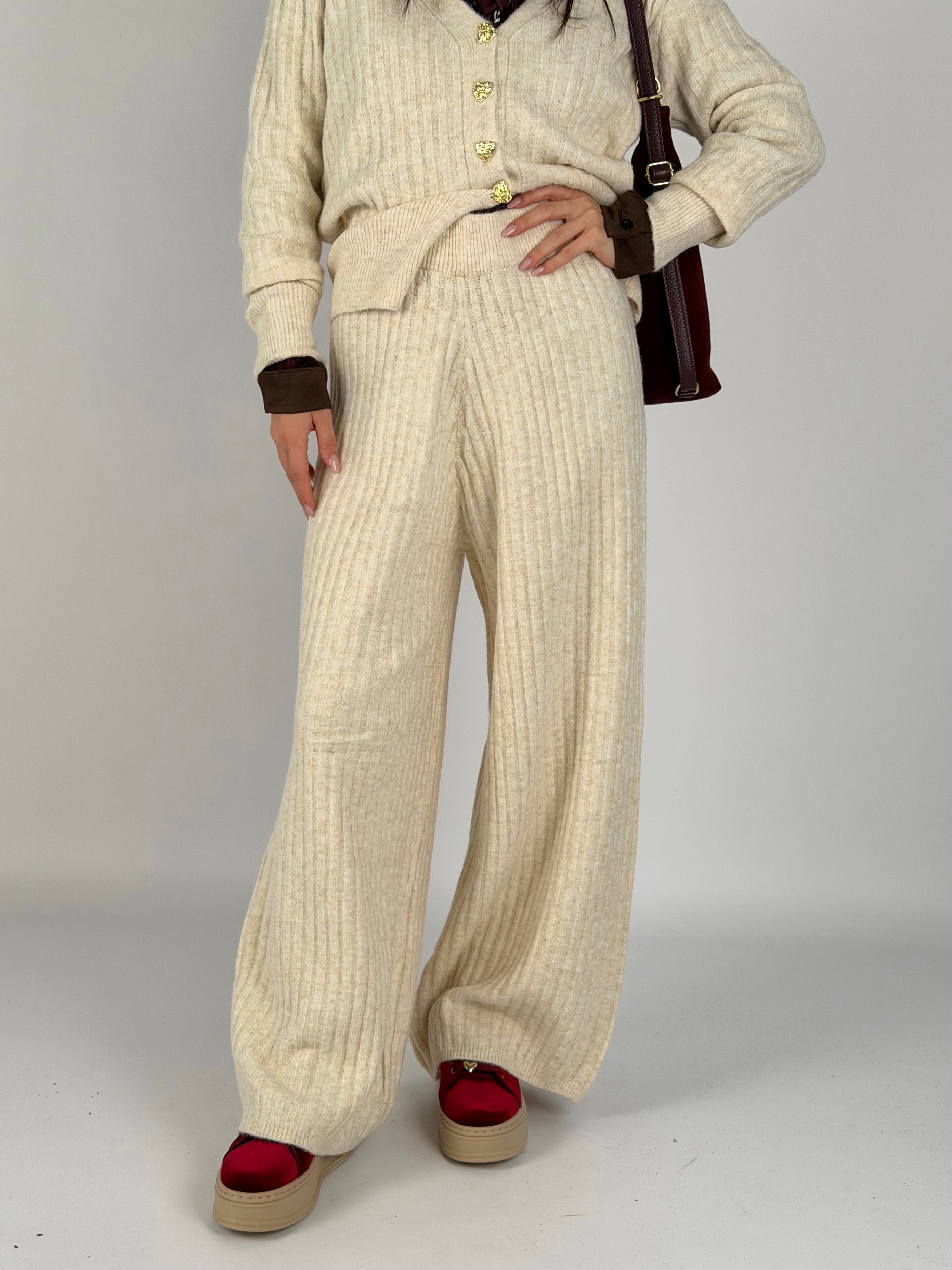 Pantalone tuta sportiva Venere panna