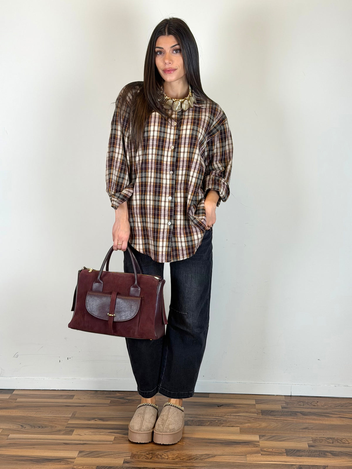 Camicia Twist bordeaux