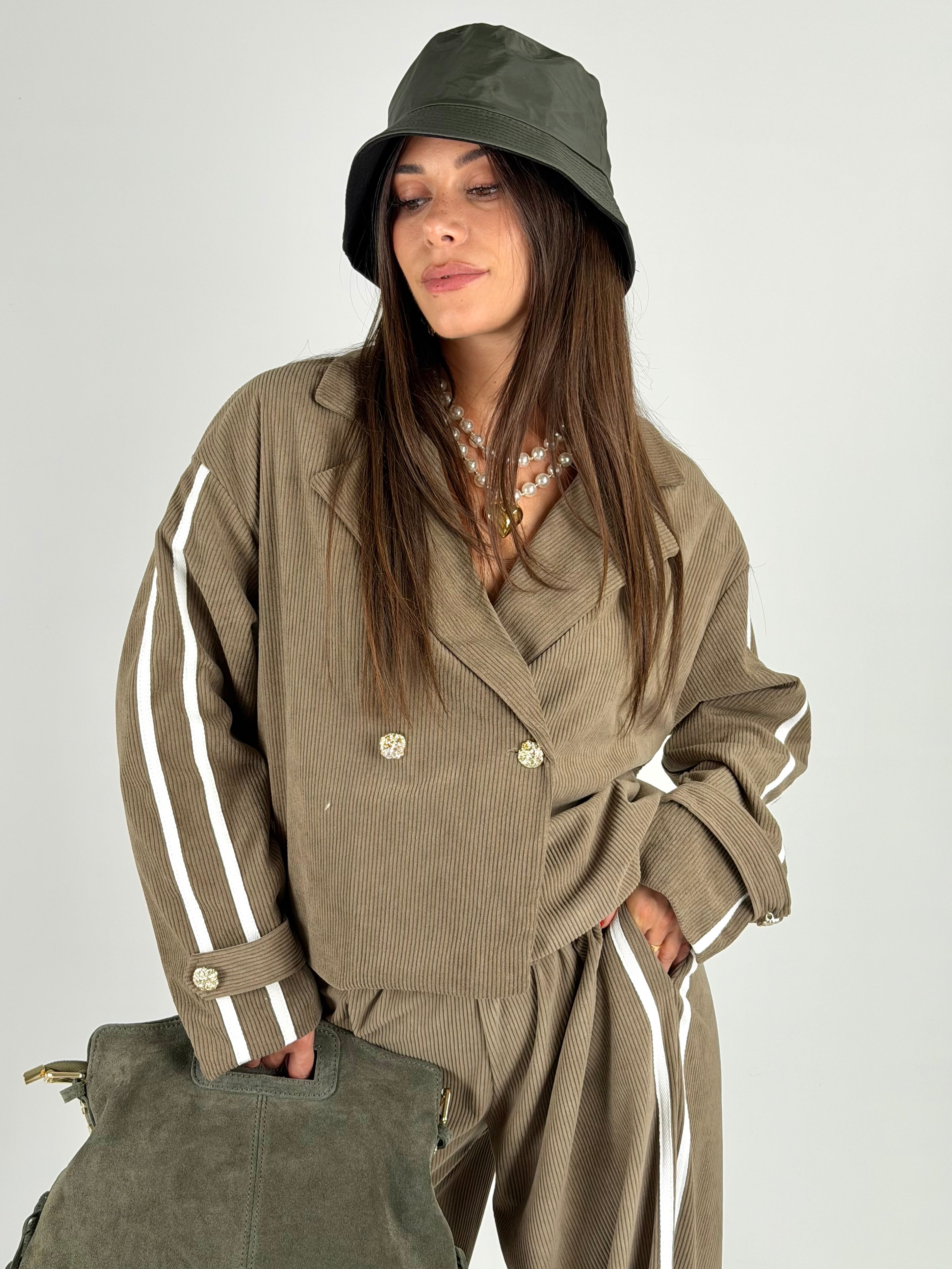 Completo Adi velluto beige