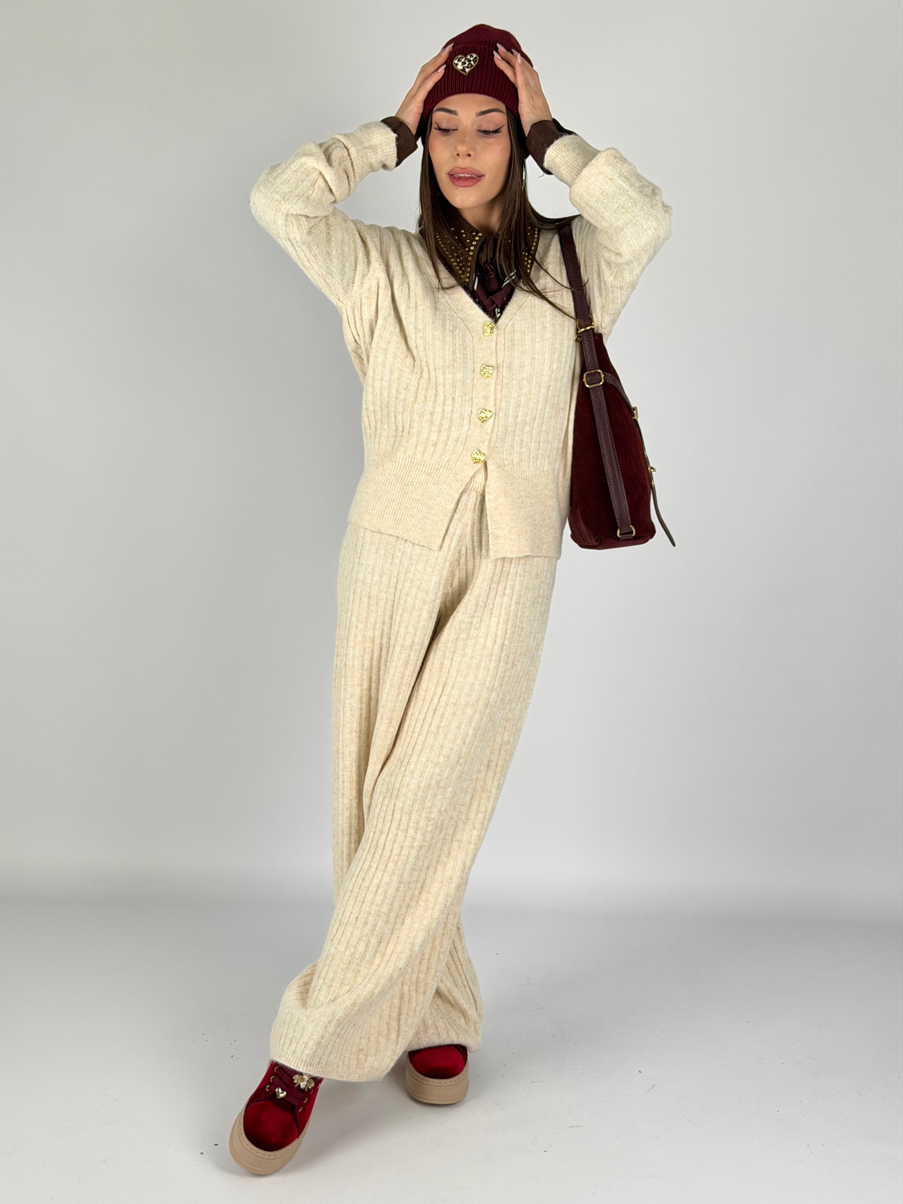 Pantalone tuta sportiva Venere panna