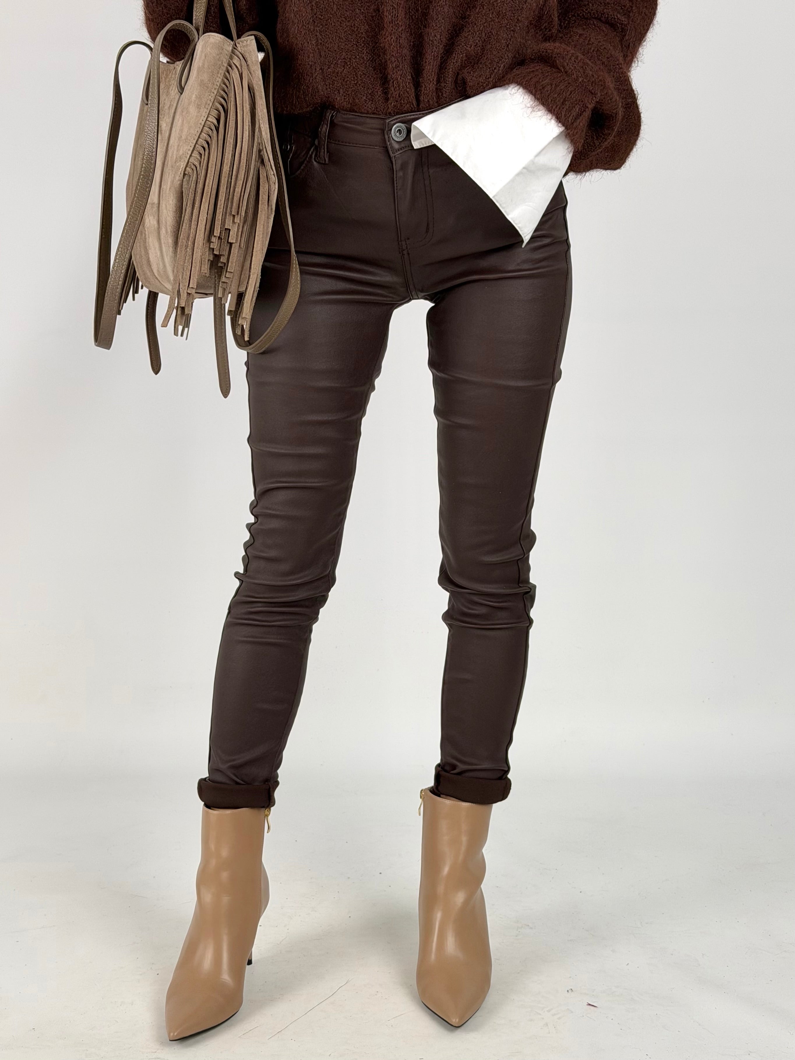 Pantalone in ecopelle BEA moro