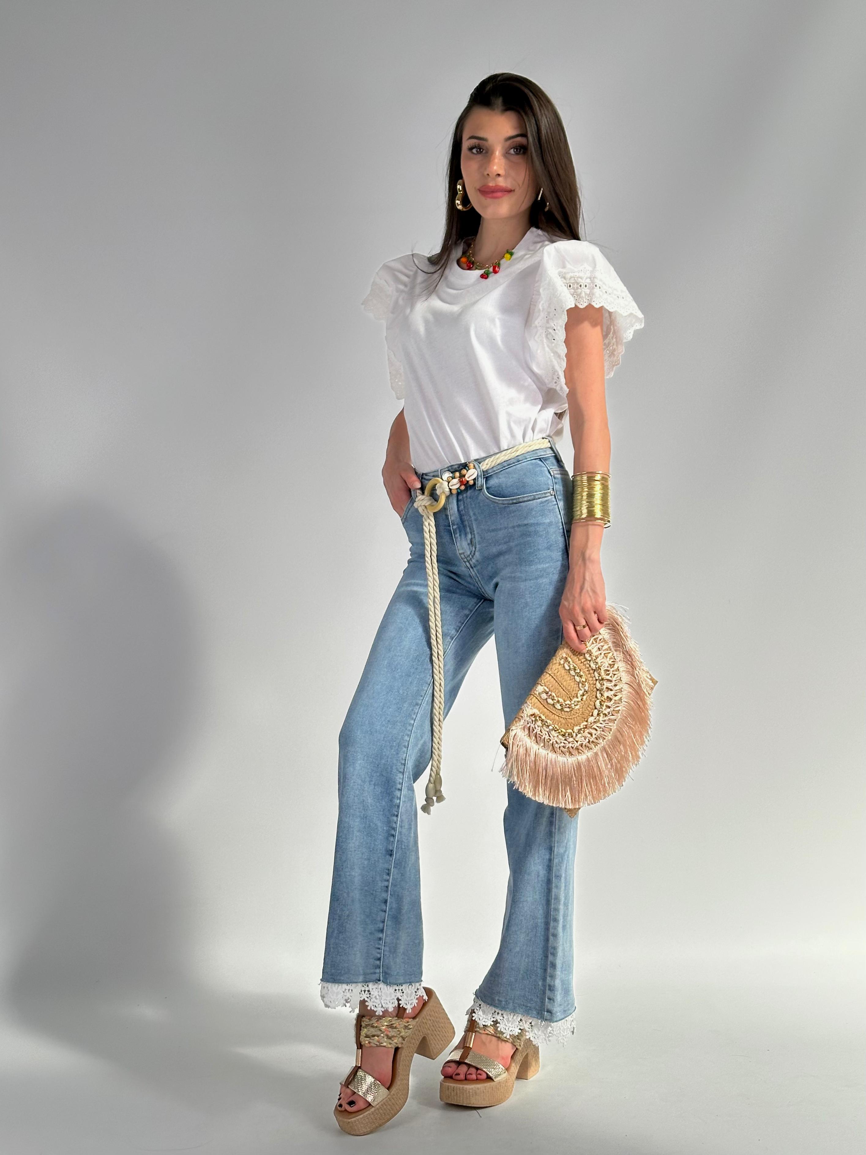 Jeans cintura corda