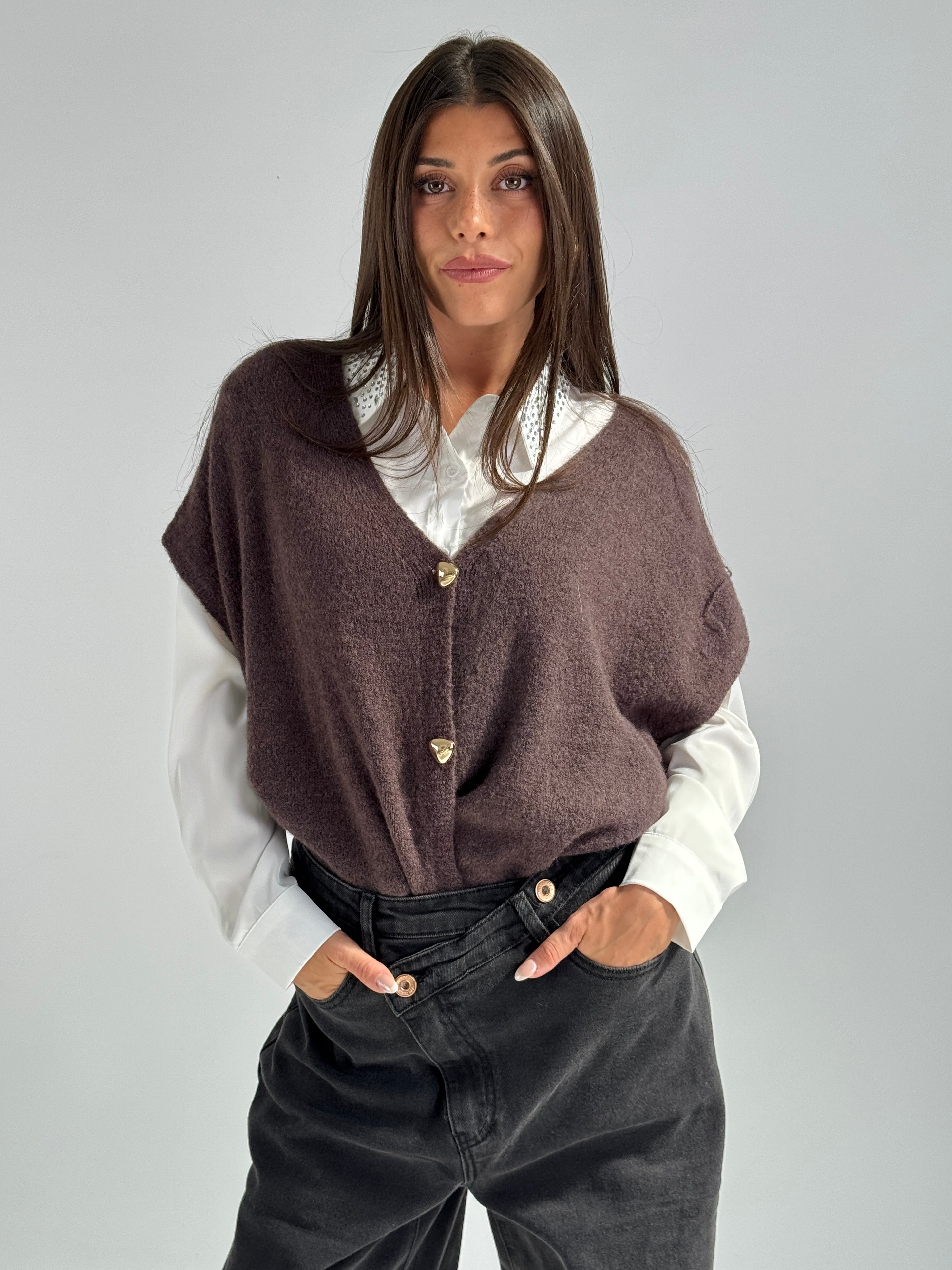 Cardigan gioiello moro