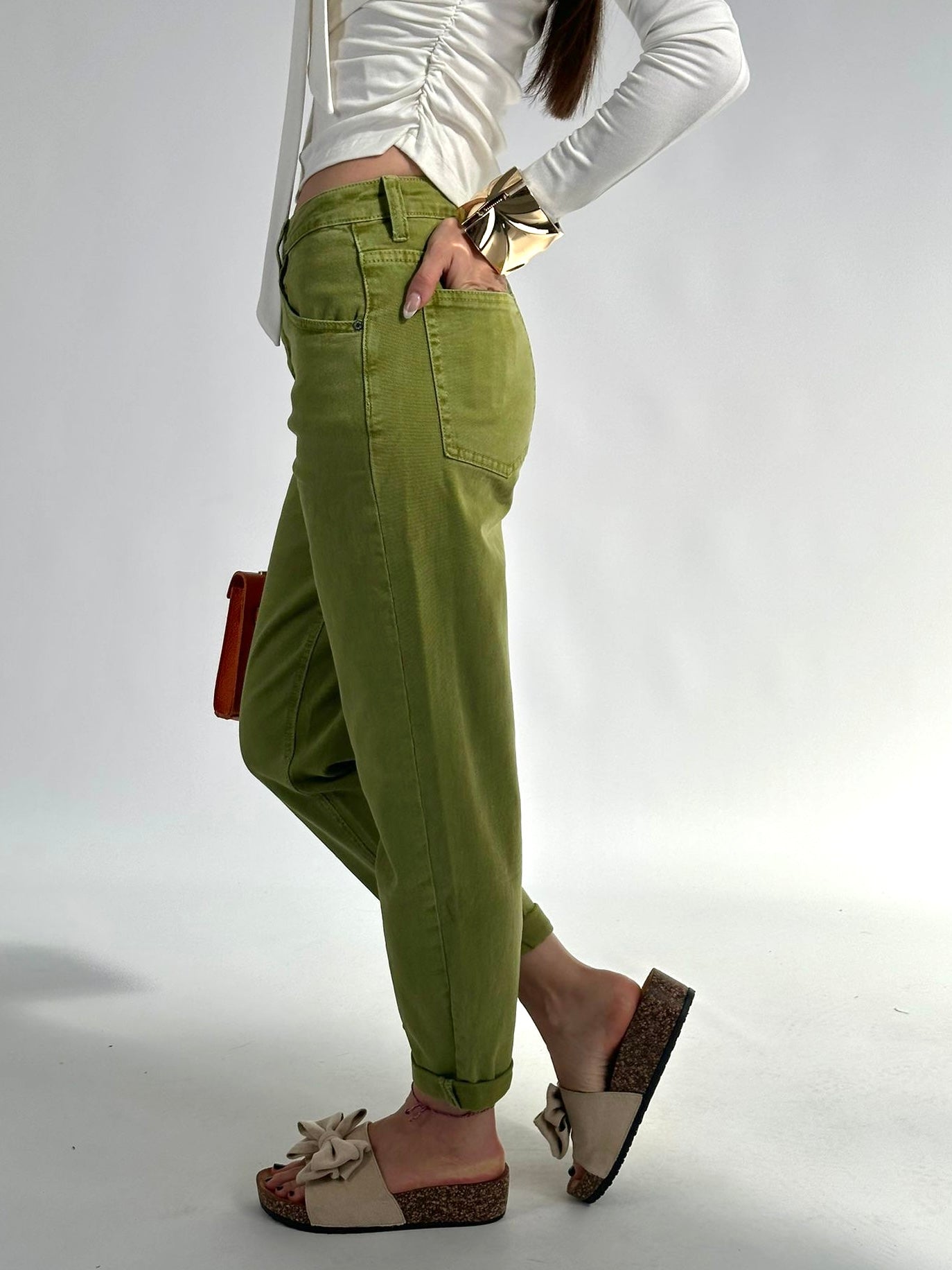 Jeans Iris verde acido