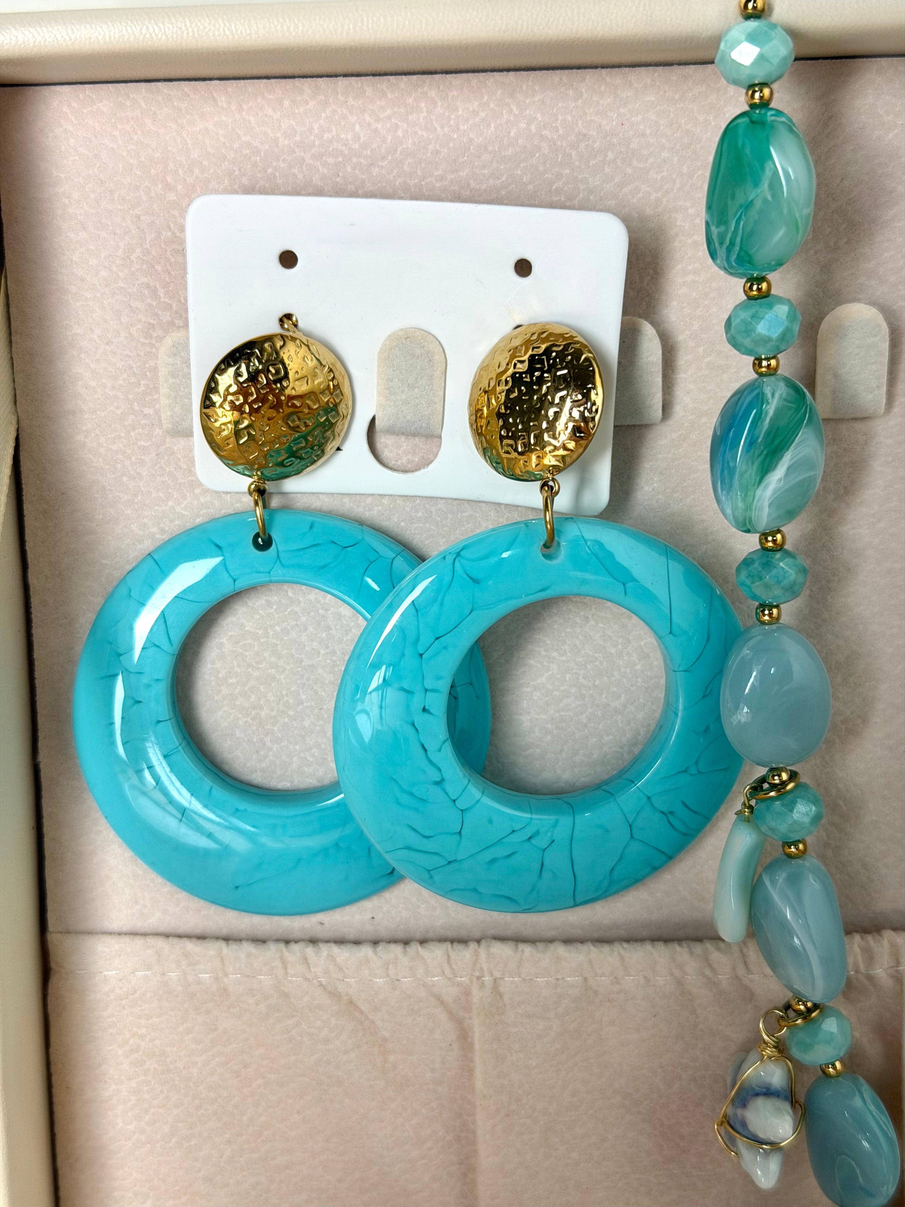 Orecchini cerchio turchese - collezione ARIEL
