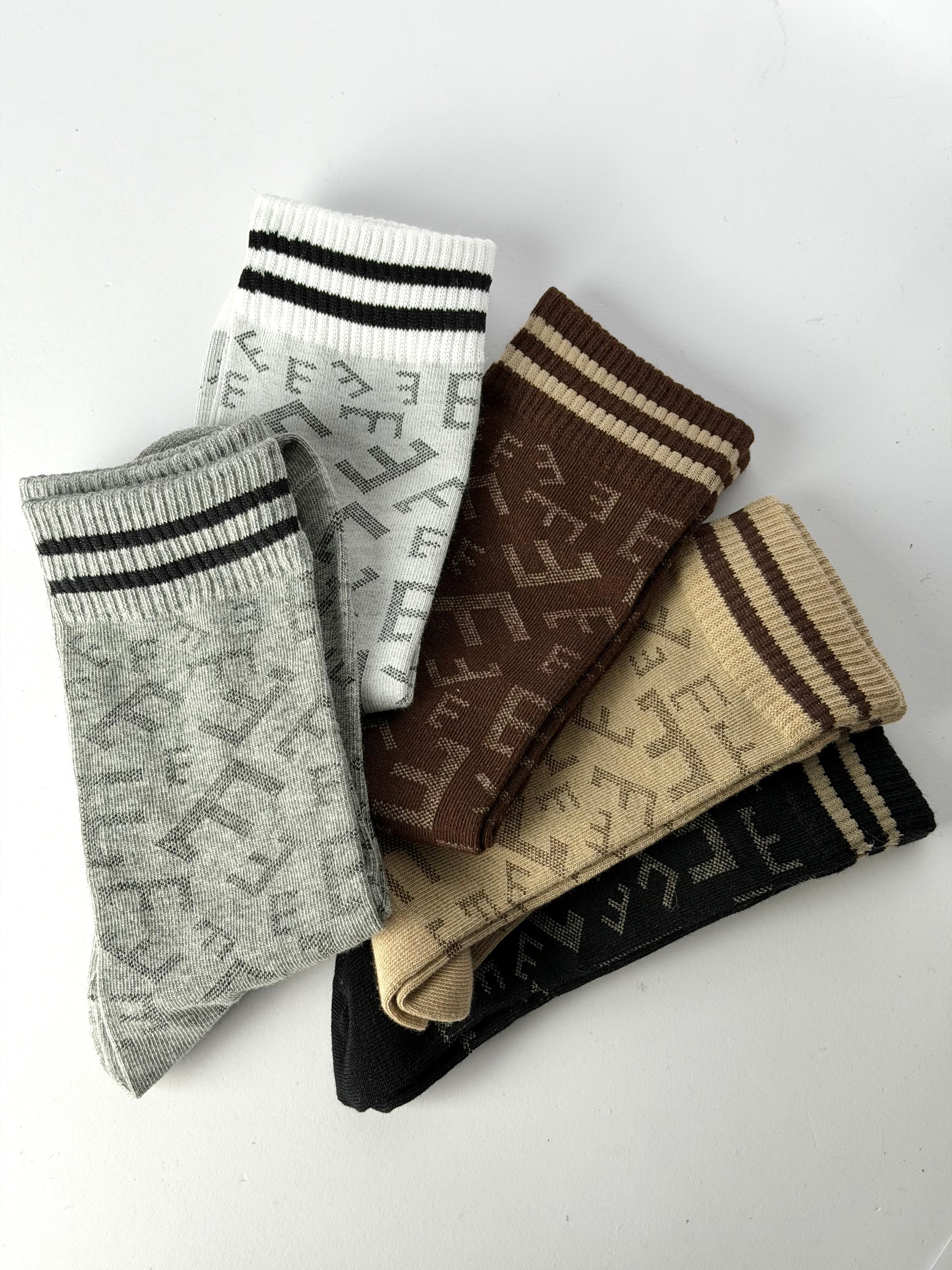 Calzini F e righe - 5 colori