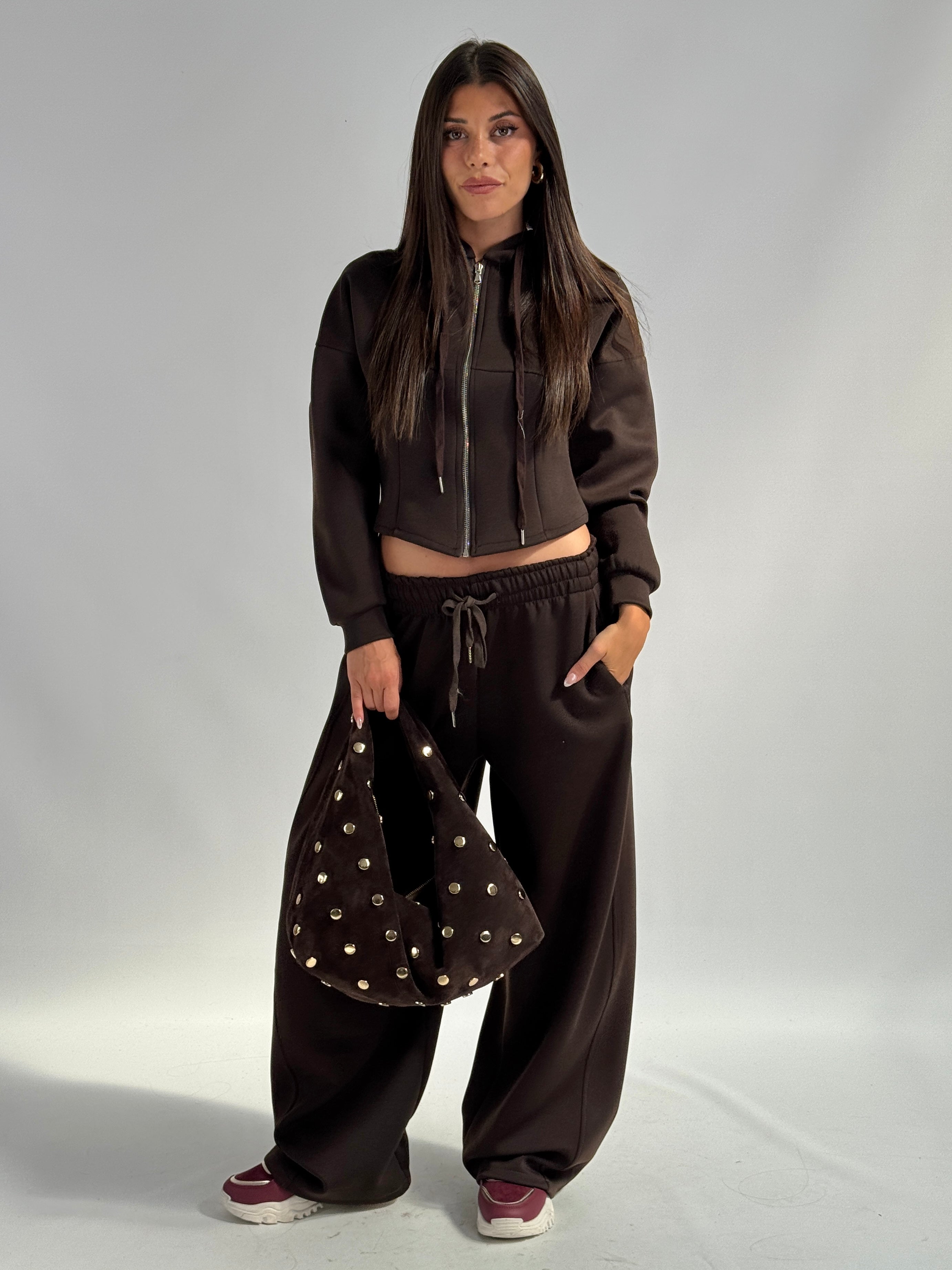 Pantalone tuta sportiva Iside marrone