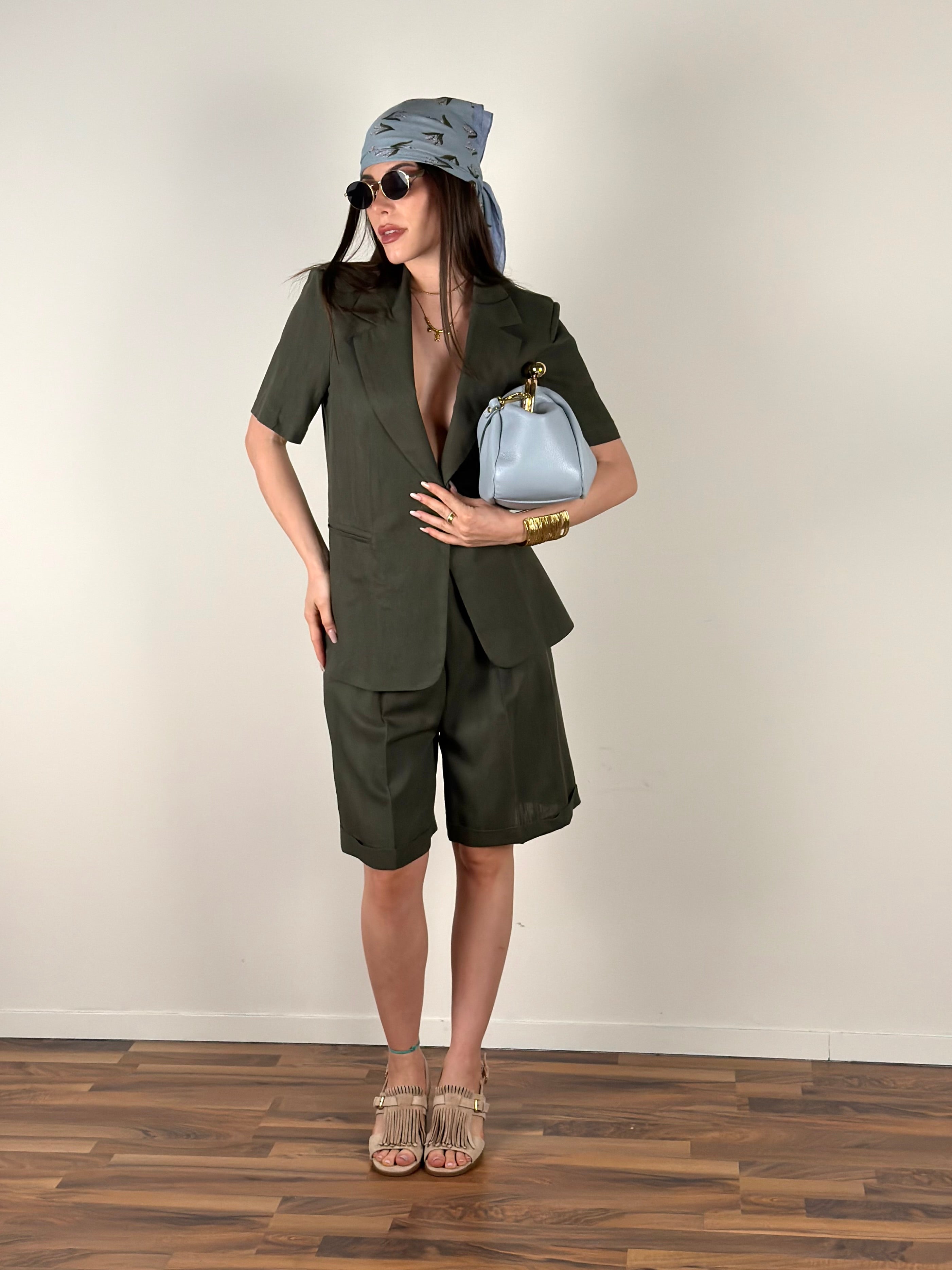 Completo premium lino Charlie verde