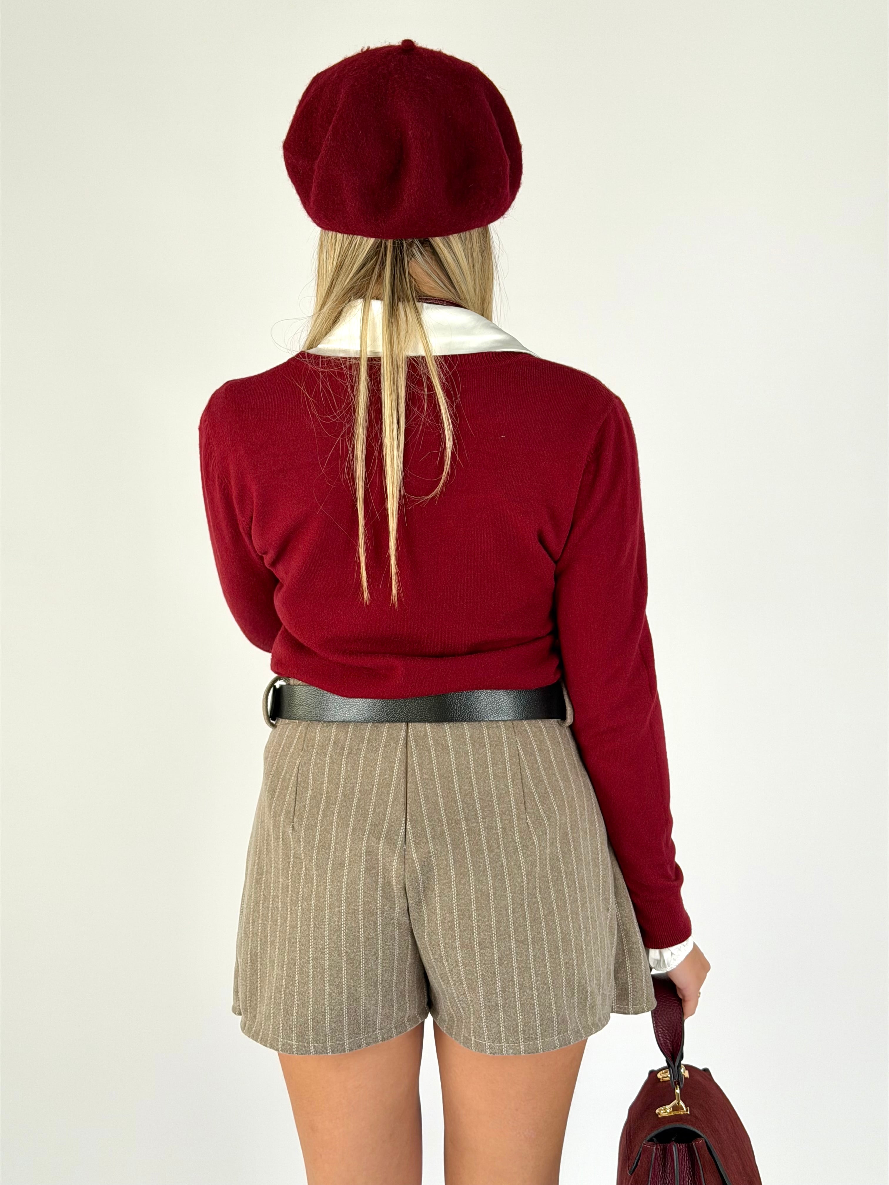 Cardigan Paris bordeaux