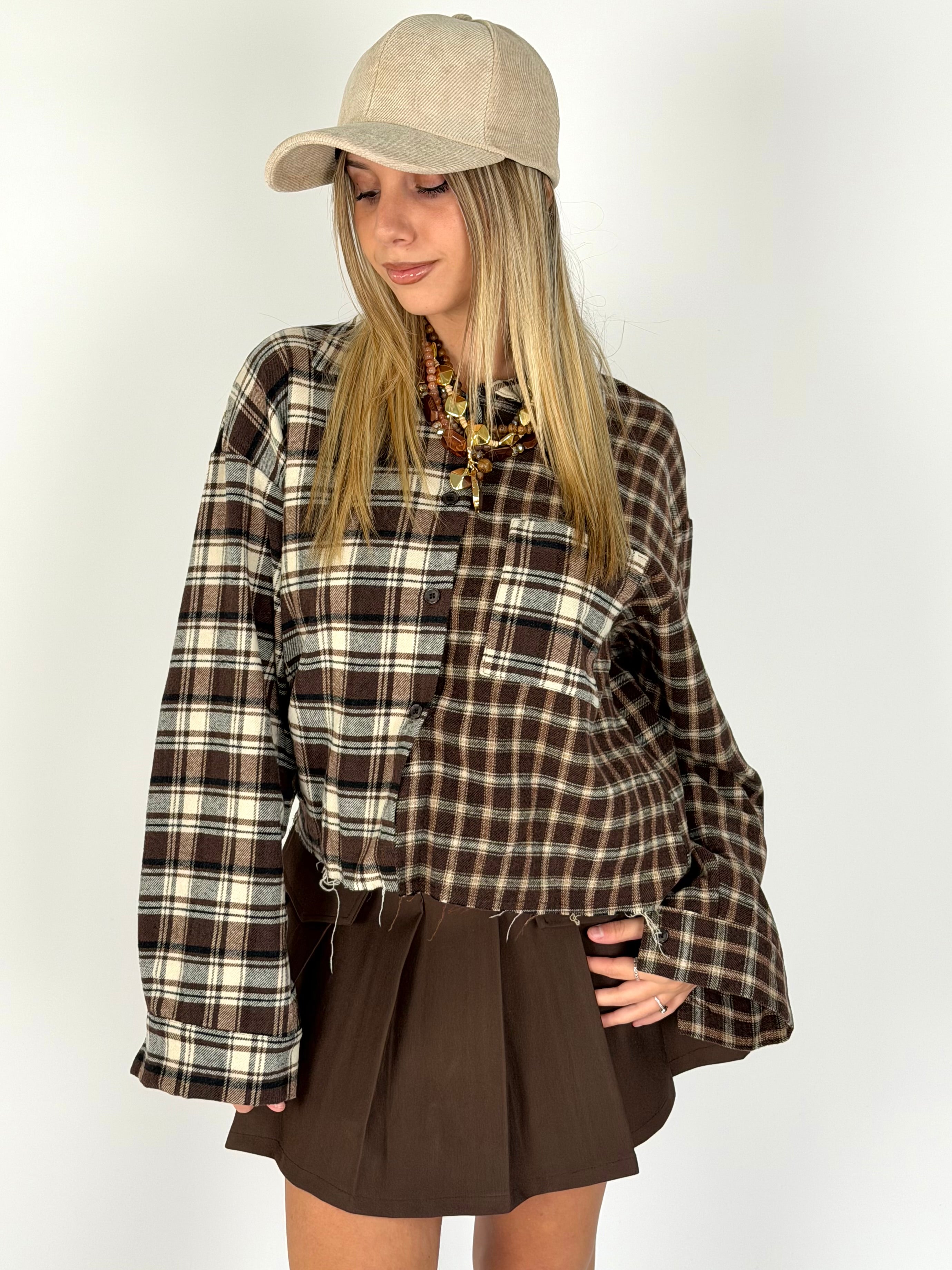 Camicia check Alessia marrone