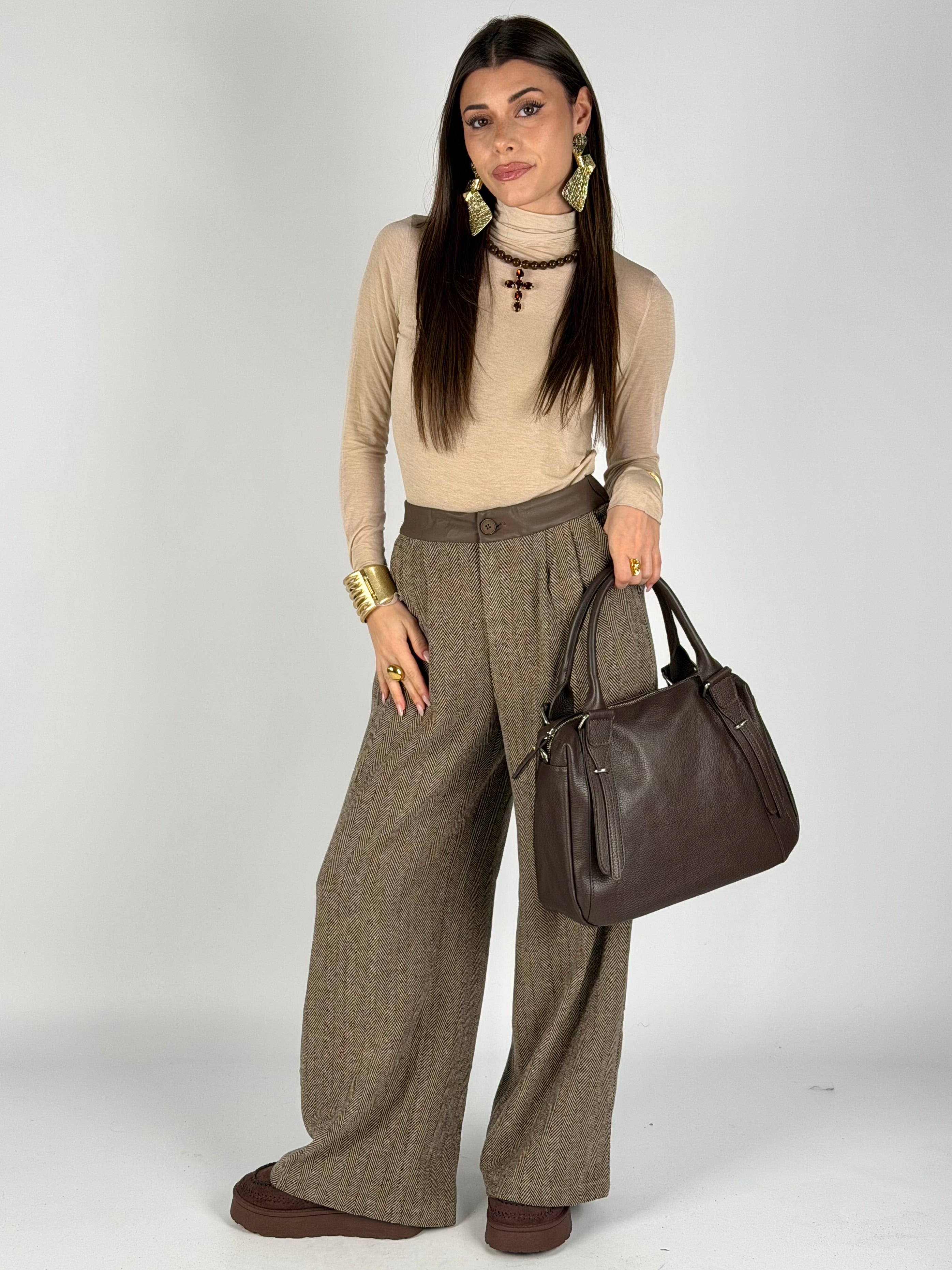 Pantalone Agnese tabacco