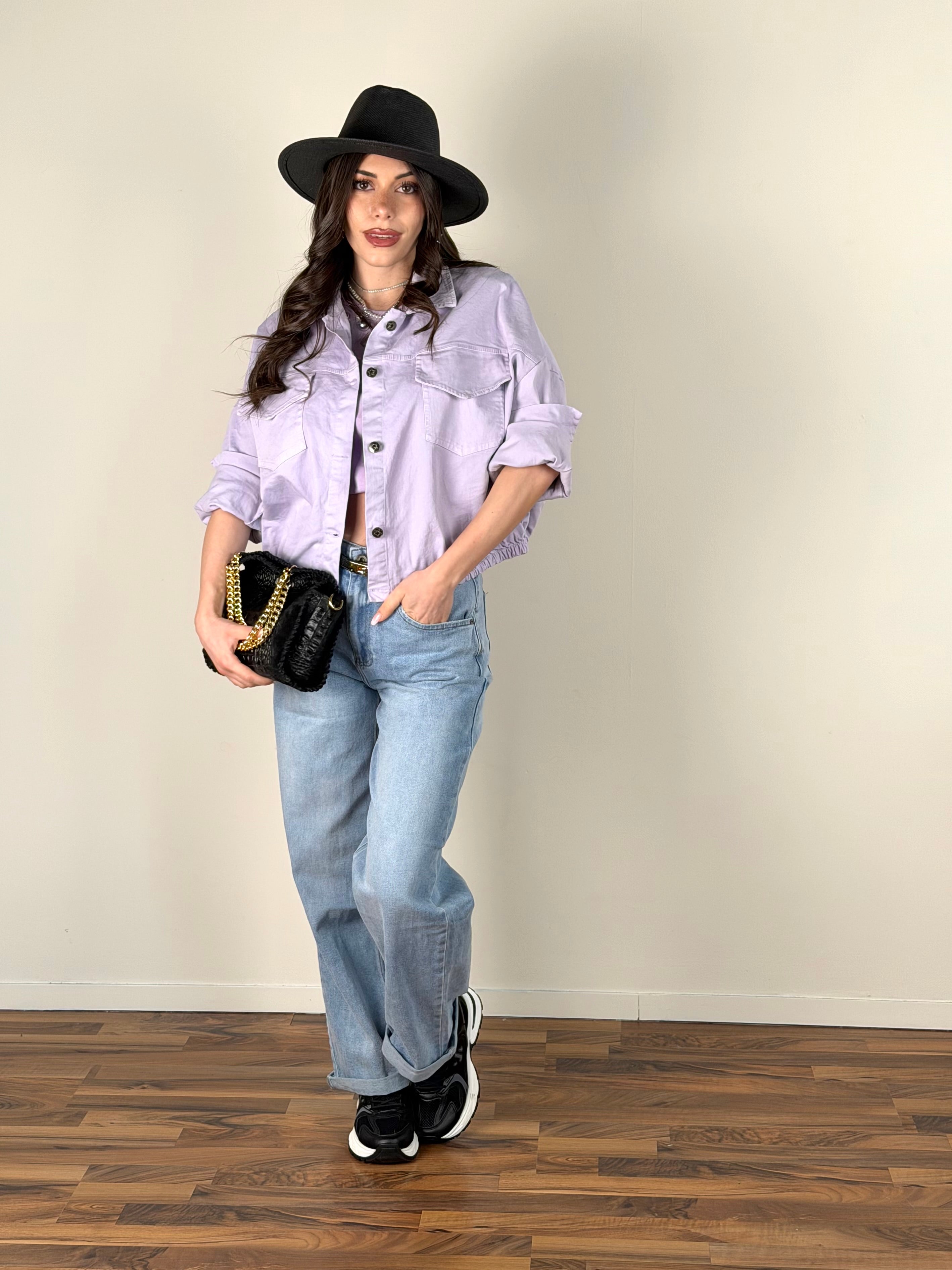 Giubbino jeans Carmen lilla