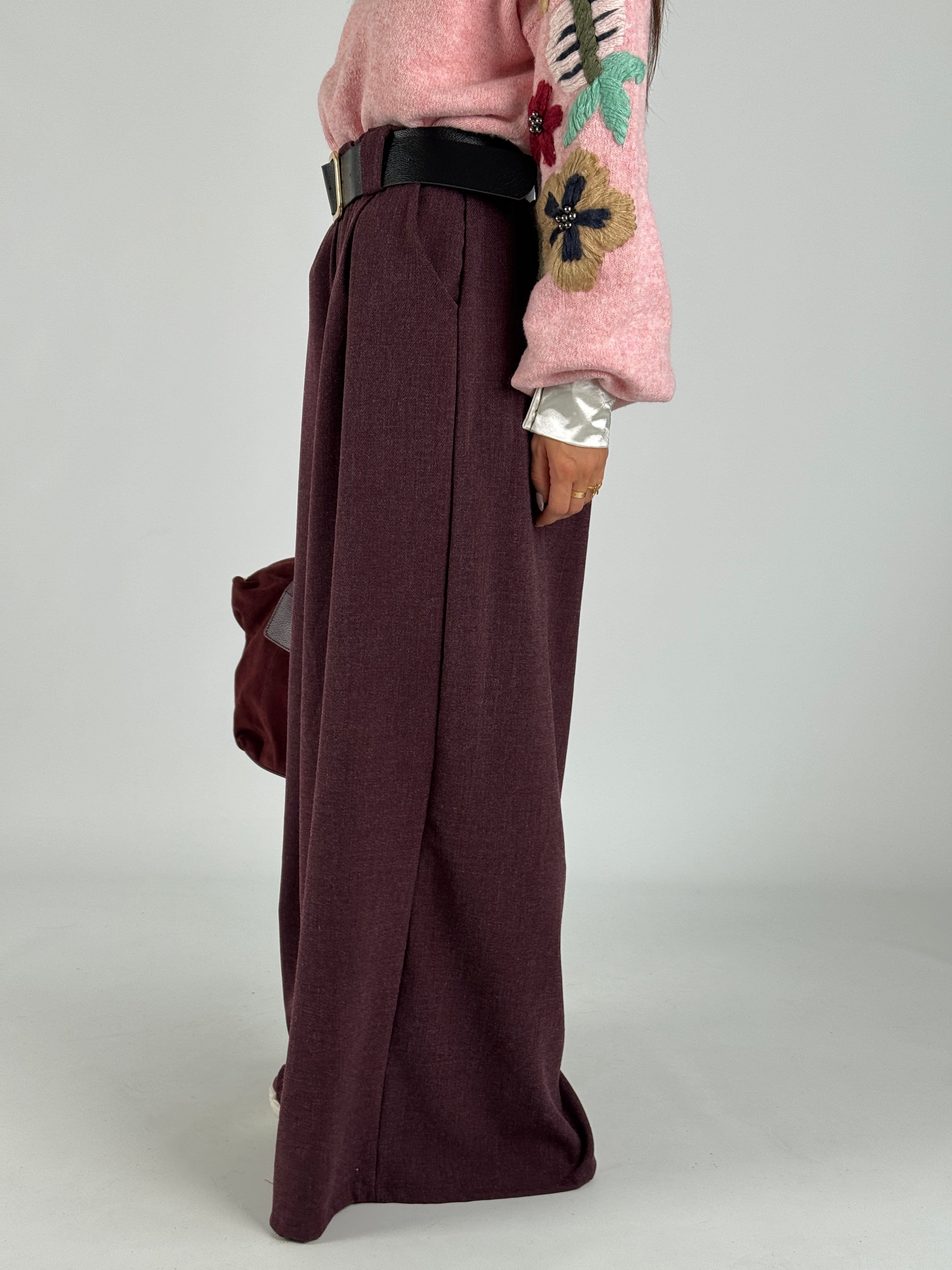Pantalone Fatima bordeaux